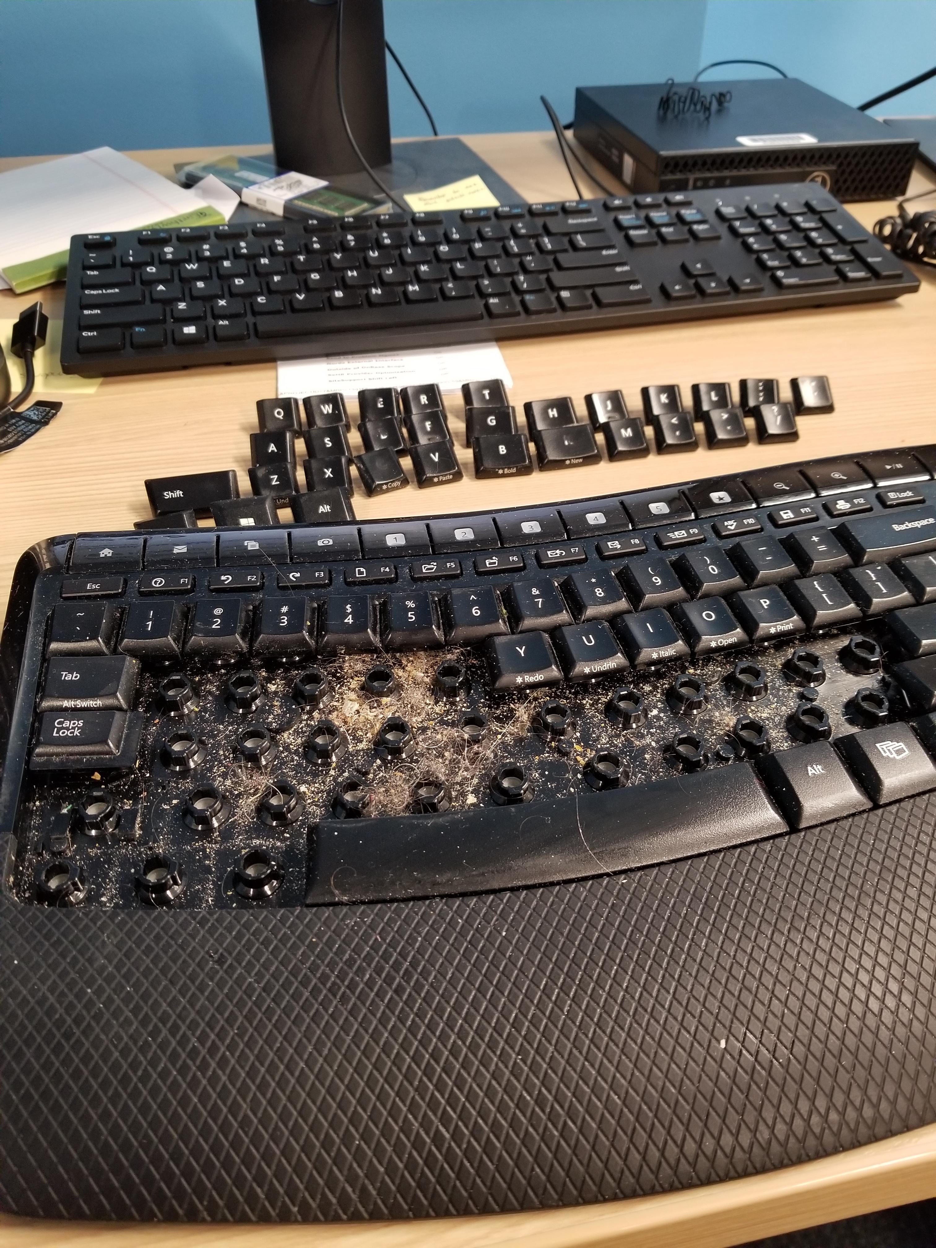 "My keys are getting stuck when i press them...." (this is after an initial clean with