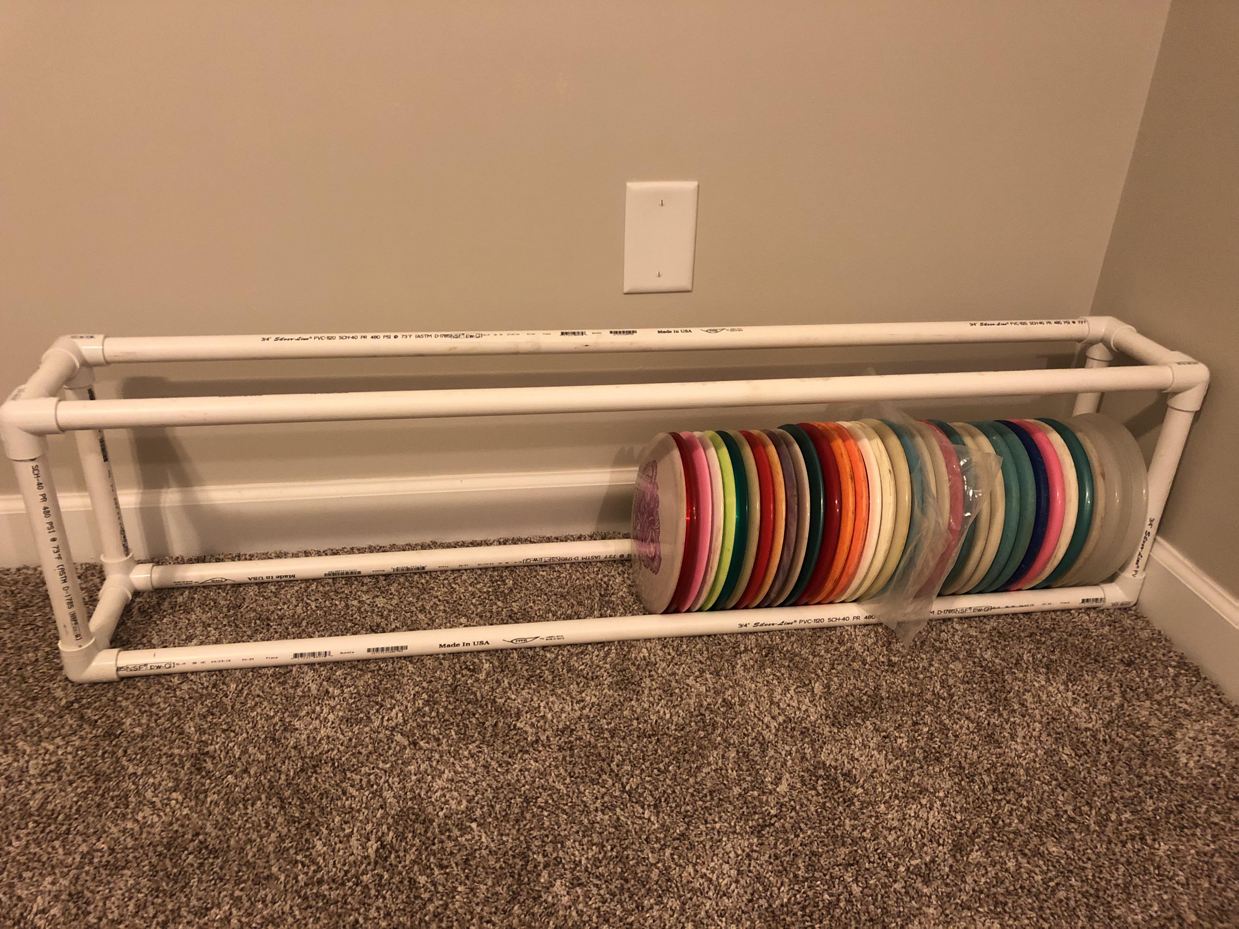 Built one of the pvc disc rack I kept seeing on here. 24 and holds