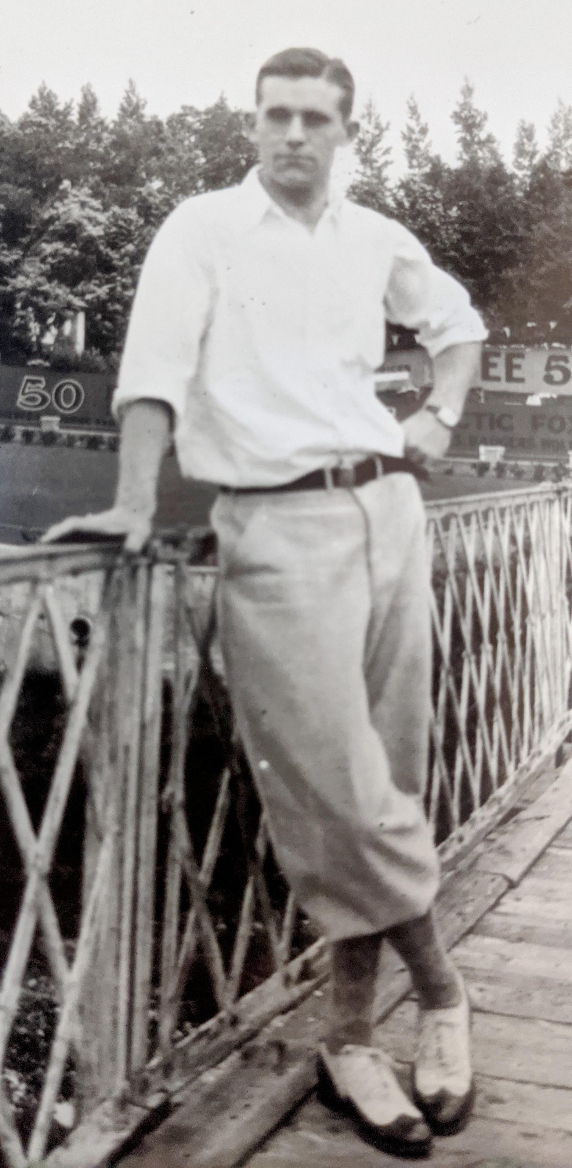 He's a Dapper Dan man. My Grandpa, likely in Sodus, NY, around 1935