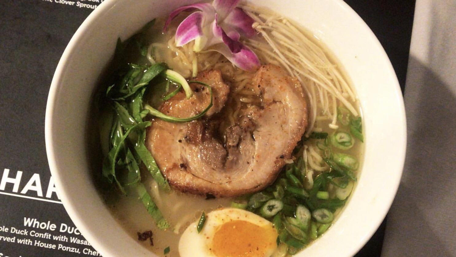 Pork belly Pho with miso broth r/FoodPorn