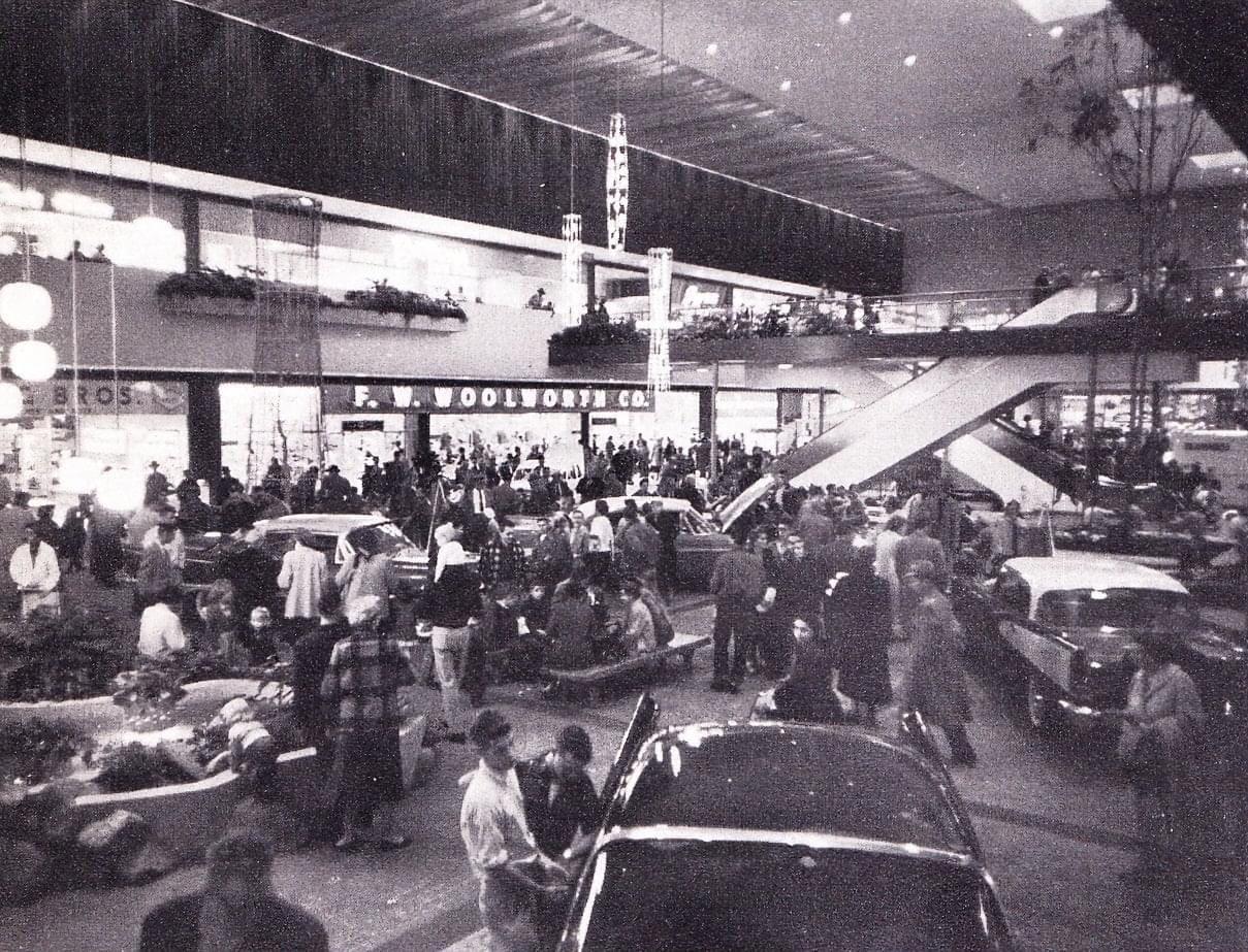 Car show at one of America’s most important early malls, Southdale Center in Edina (Minneapolis