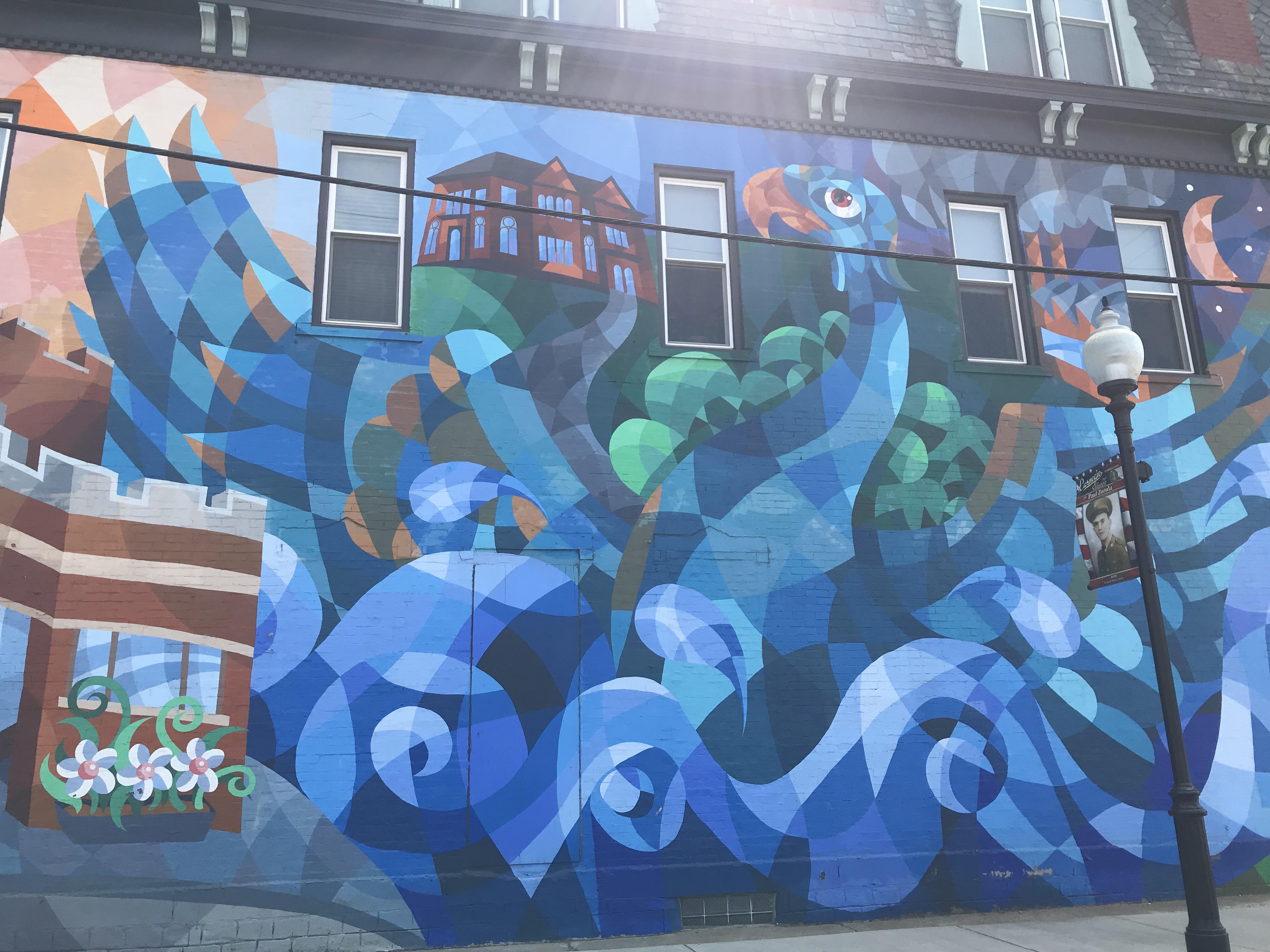 Mural on the side of a building in Carnegie. r/pittsburgh