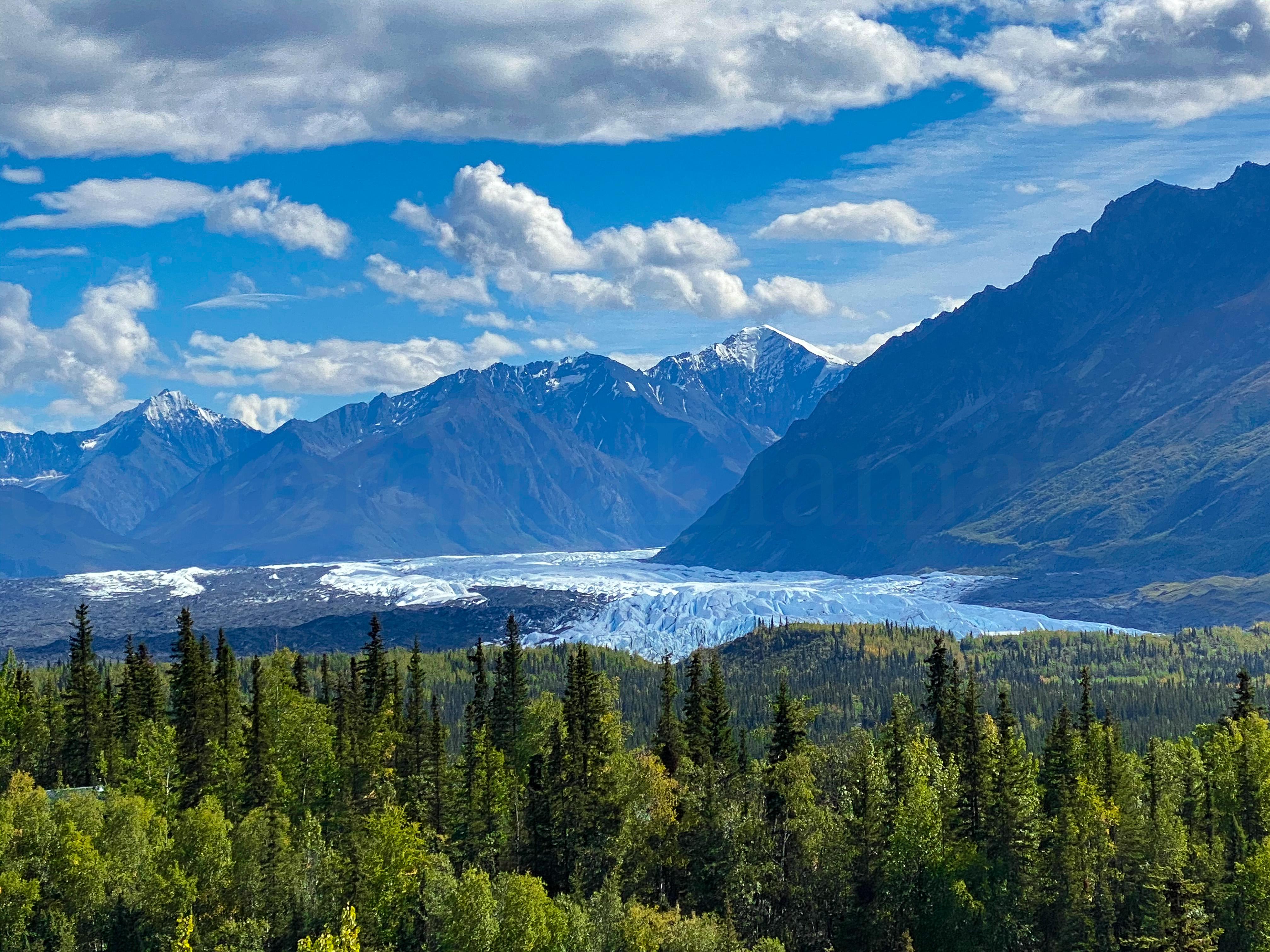 A view of the Matanuska glacier from the Glenn highway in Alaska r