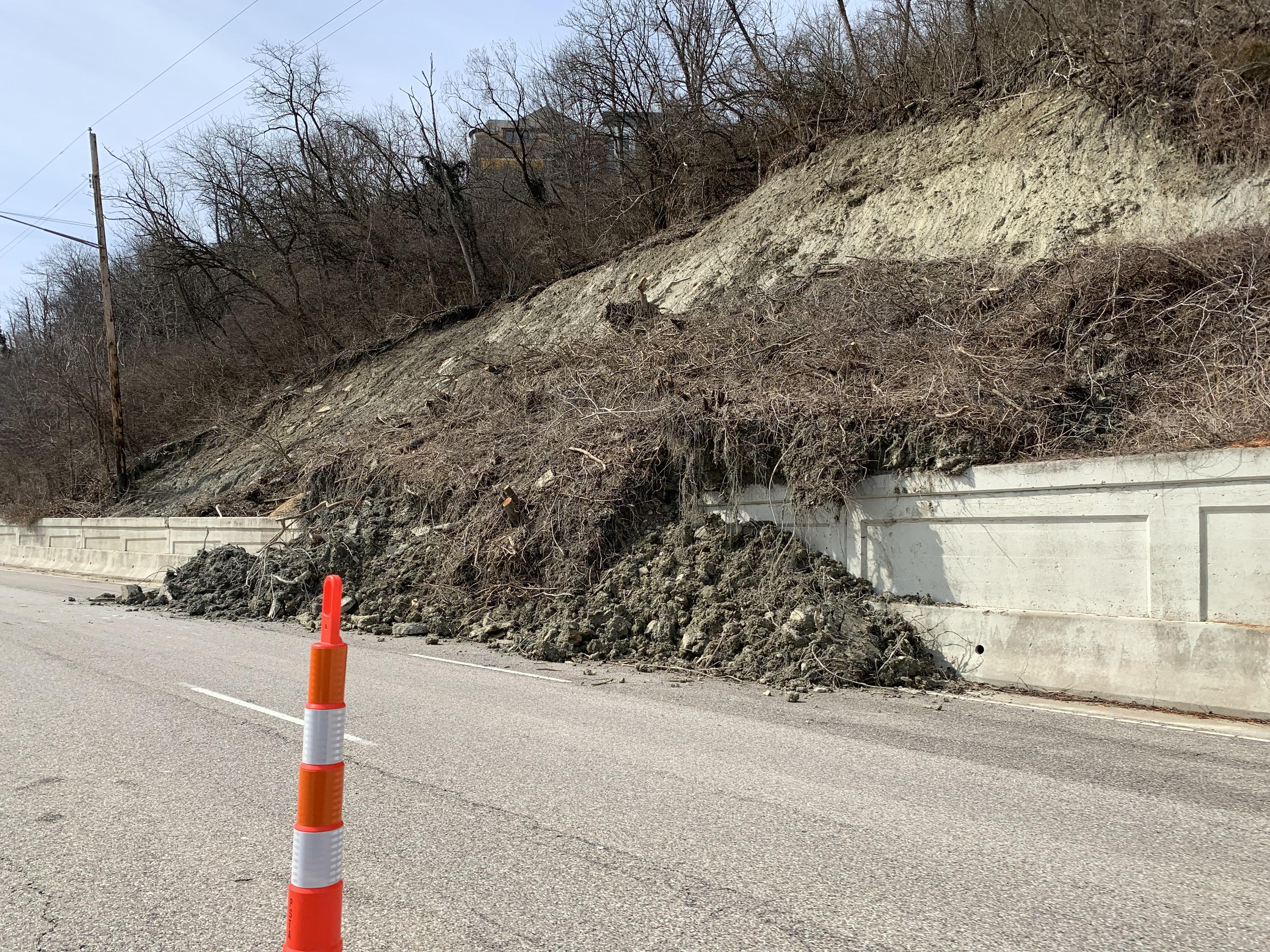 Another landslide in Columbia Parkway between Torrence and Kemper