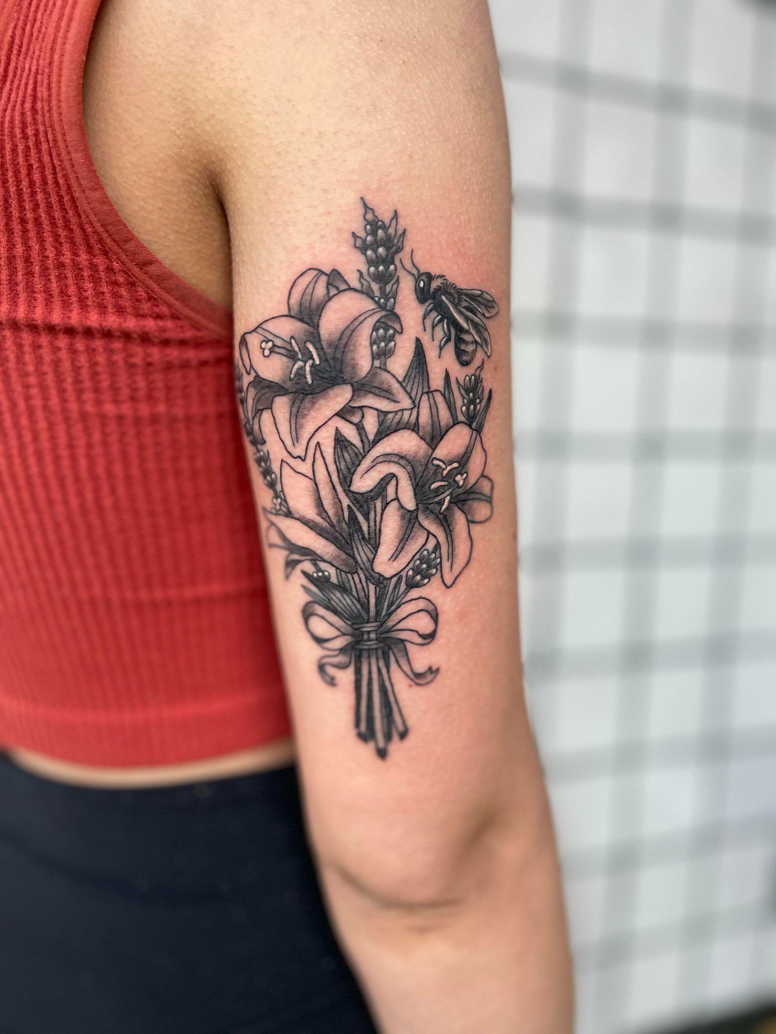 Tiger Lily Flower Tattoo