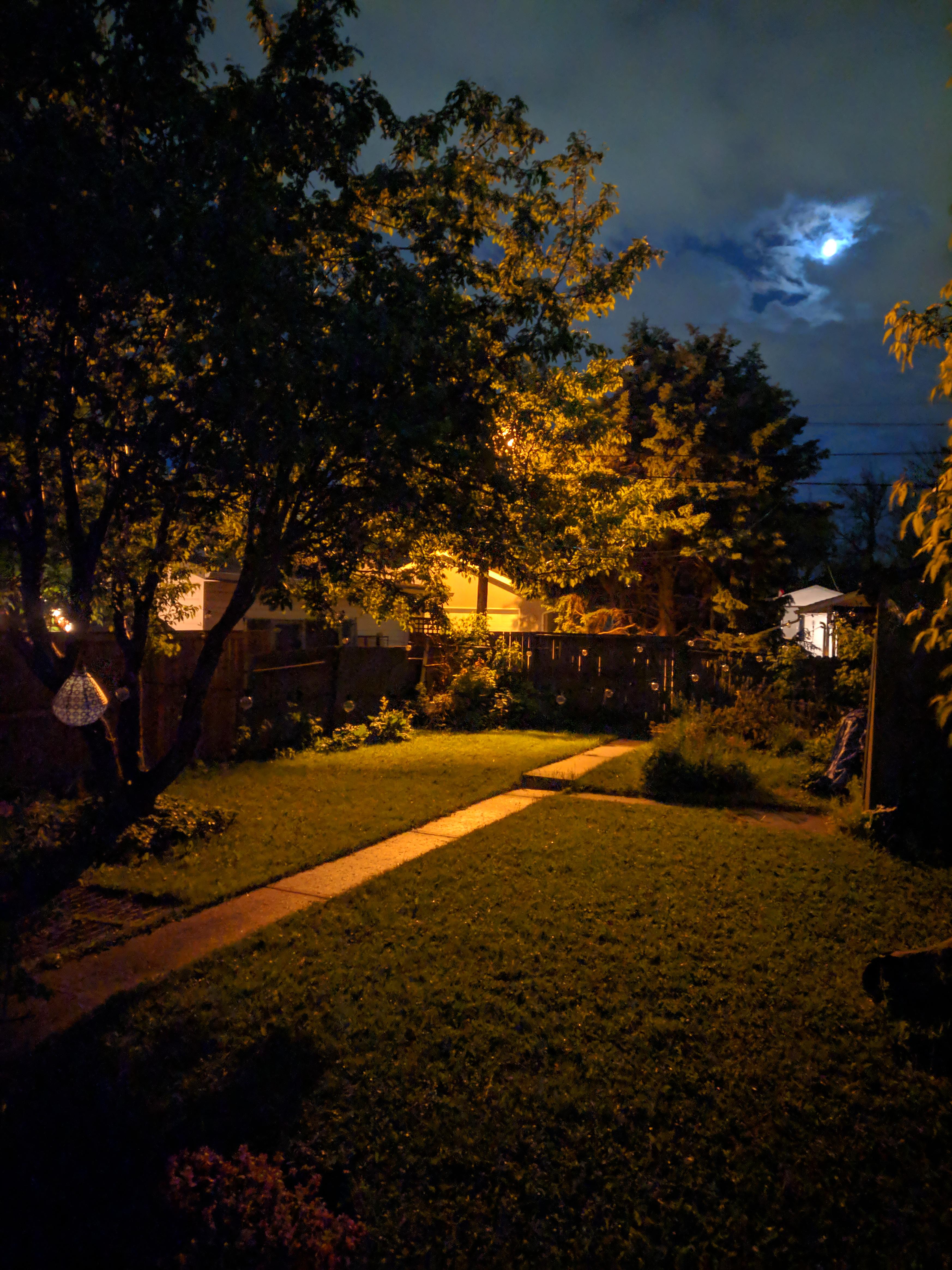 My backyard at night r/CozyPlaces