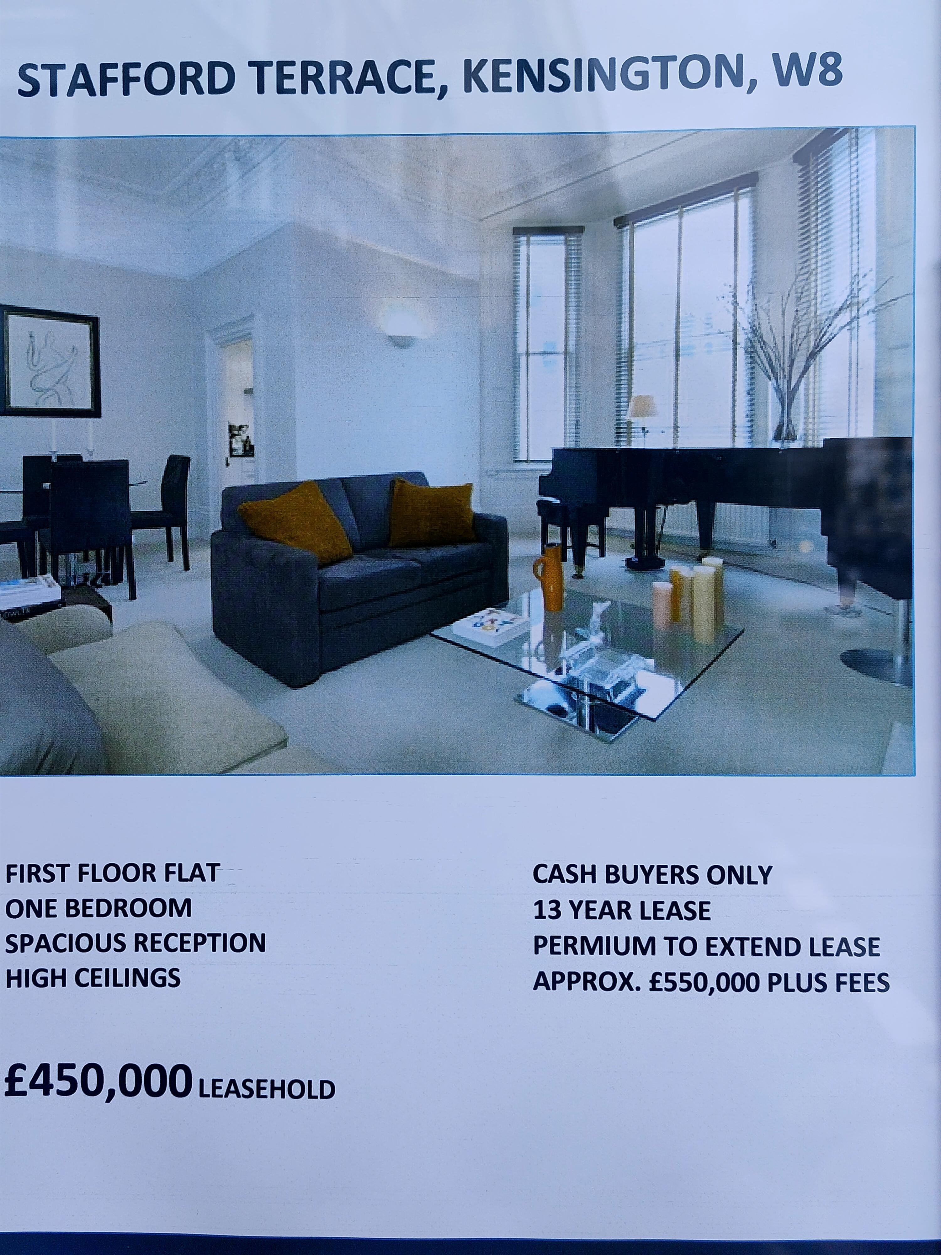 450k for a flat in superposh Kensington? Sounds cheap for there. Oh..I