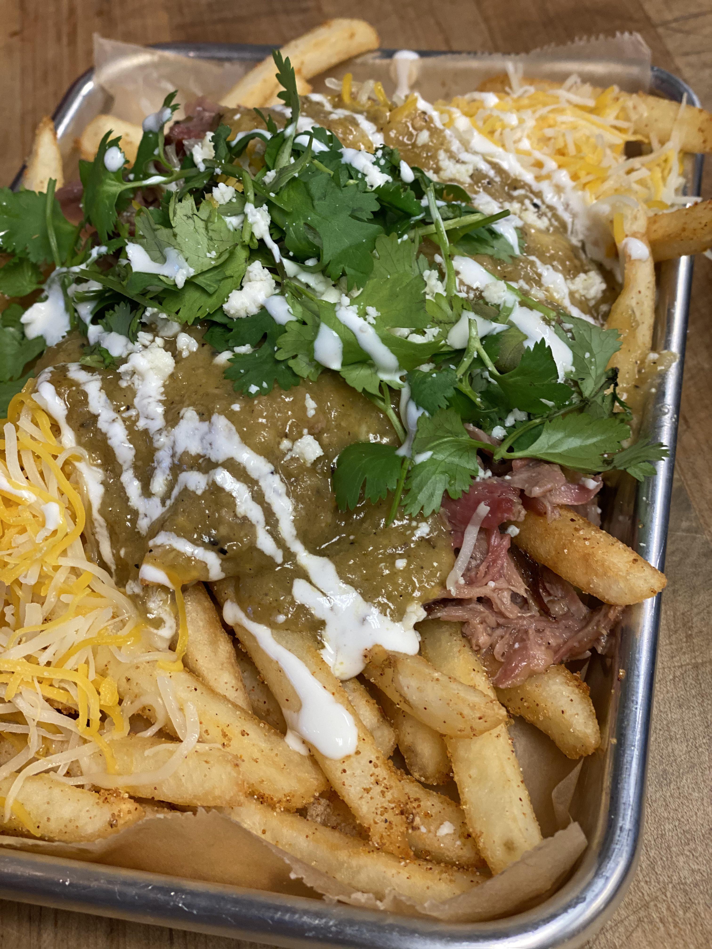 [I Ate] Green Chile Cheese Fries with Smoked Carnitas r/food