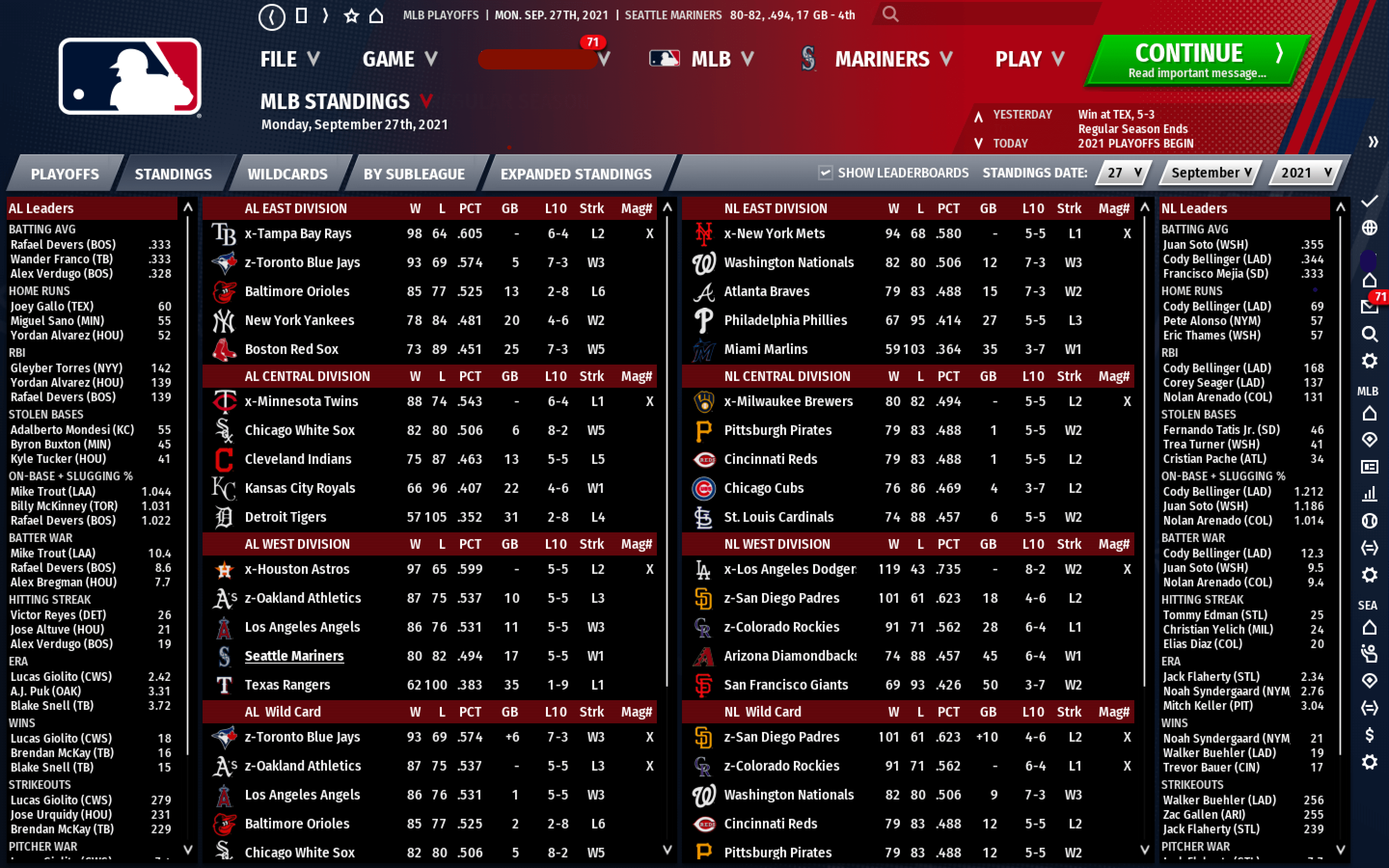 In 2021. the Dodgers break the win record leaving the Padres as a 101 win Wild Card team