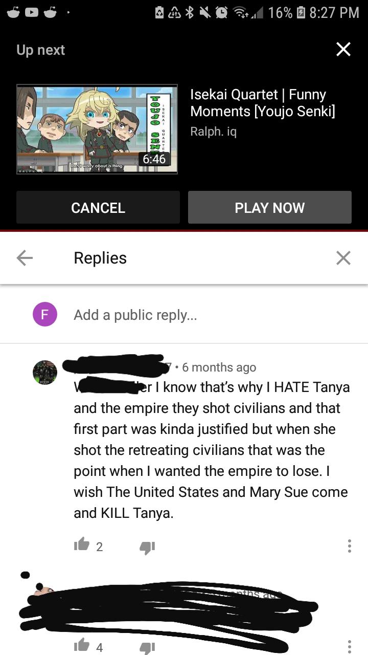 I have never wished that YouTube had a downvote feature this much. r/YoujoSenki