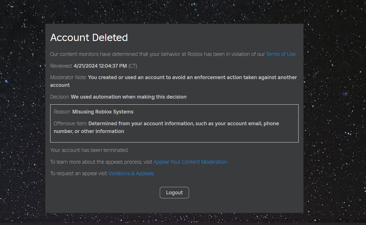 Account deleted r/RobloxHelp(05)