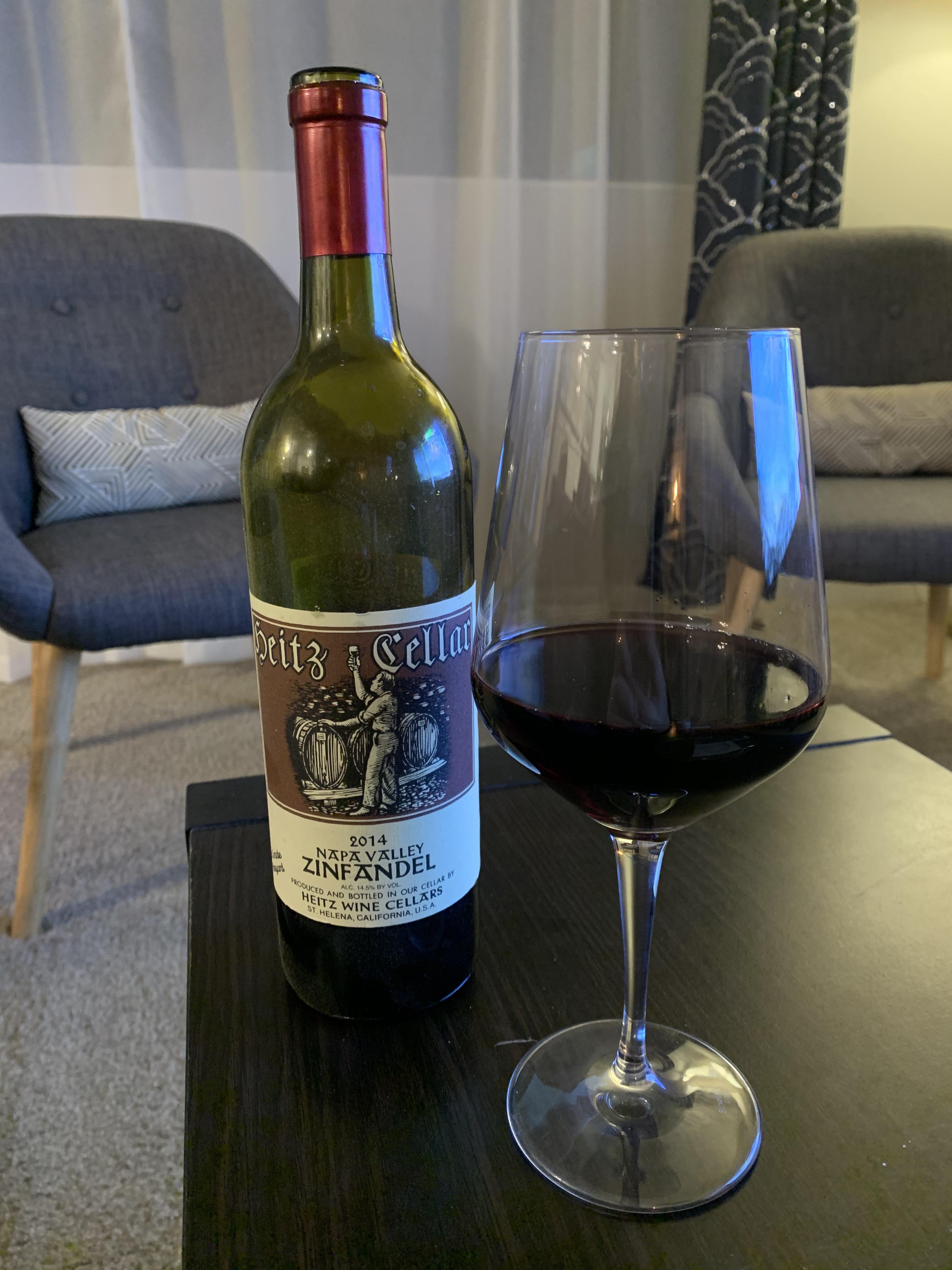 A little Zinfandel from Heitz Cellar before we pop open the champagne