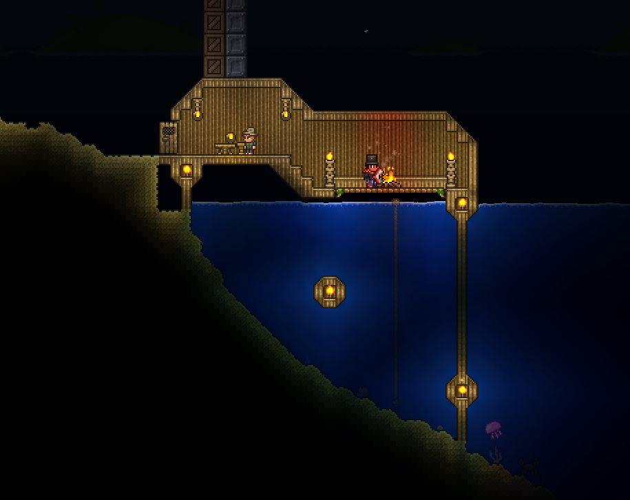 So I made this little fishing house in the ocean, and for some reason
