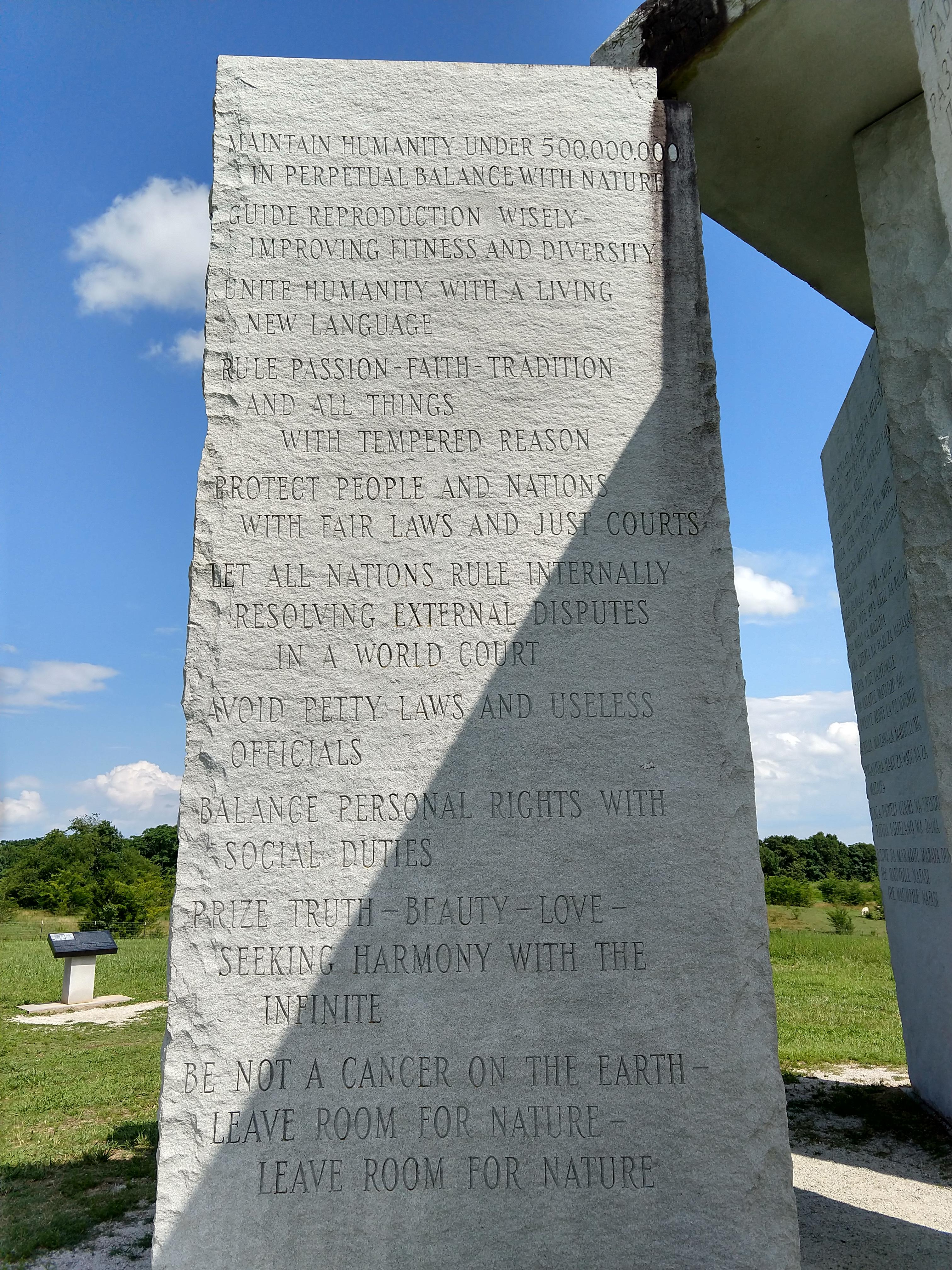 The guidestones in Elberton GA USA r/pics