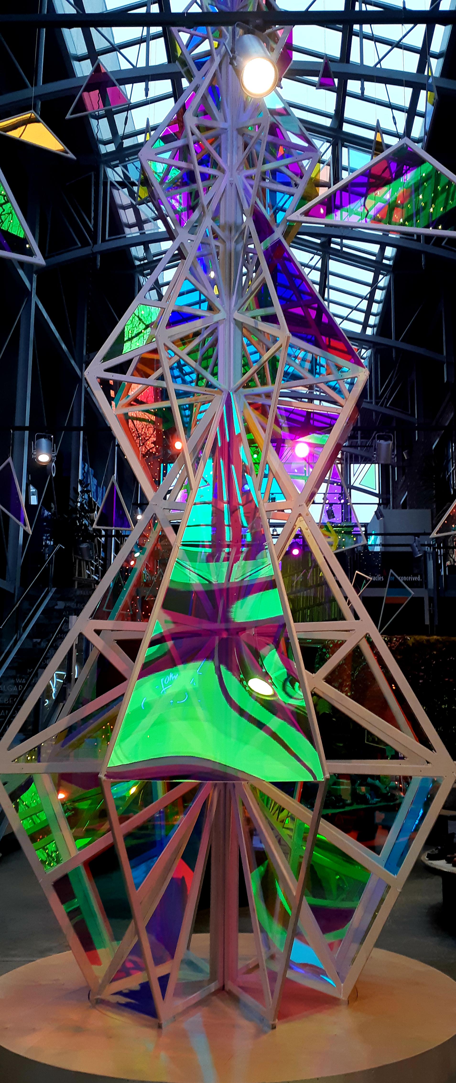 post modern xmas tree in gastown r/vancouver