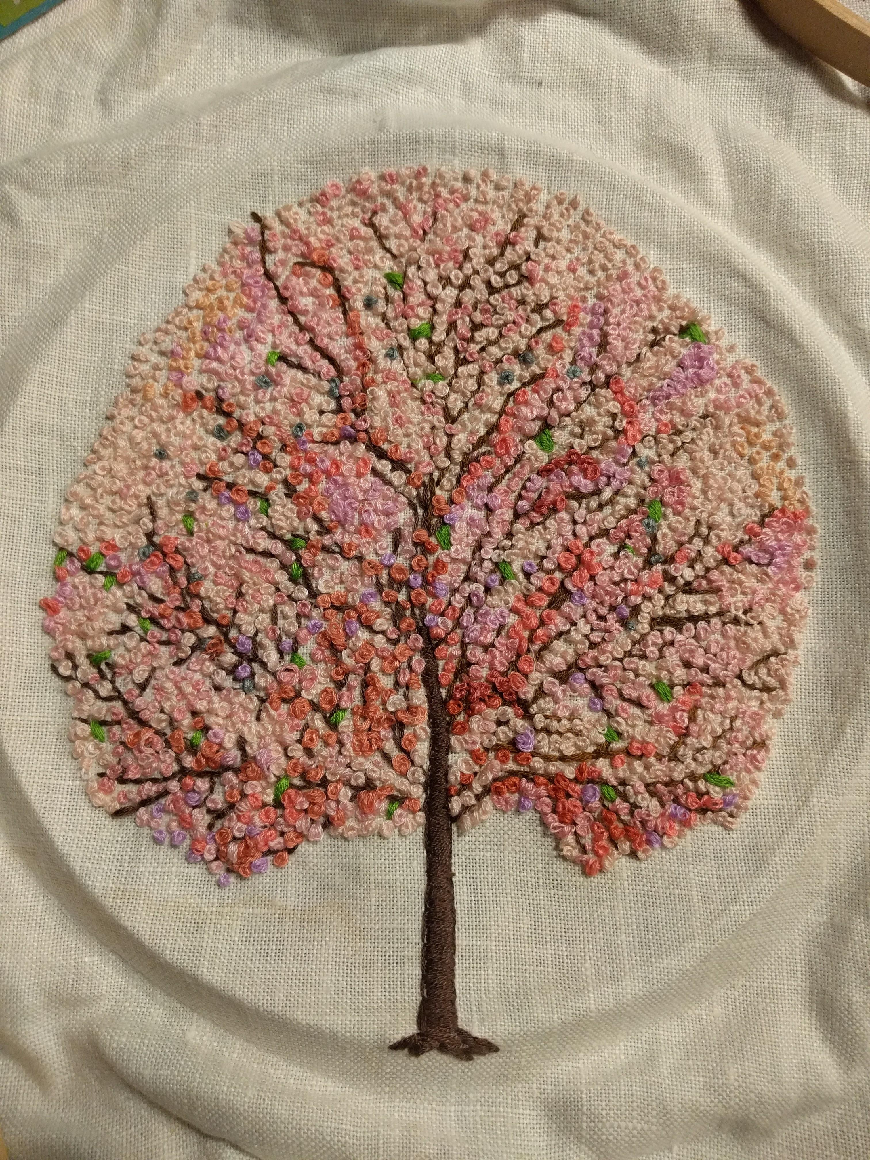 Newly finished cherry blossom tree! The blossoms are made from colonial