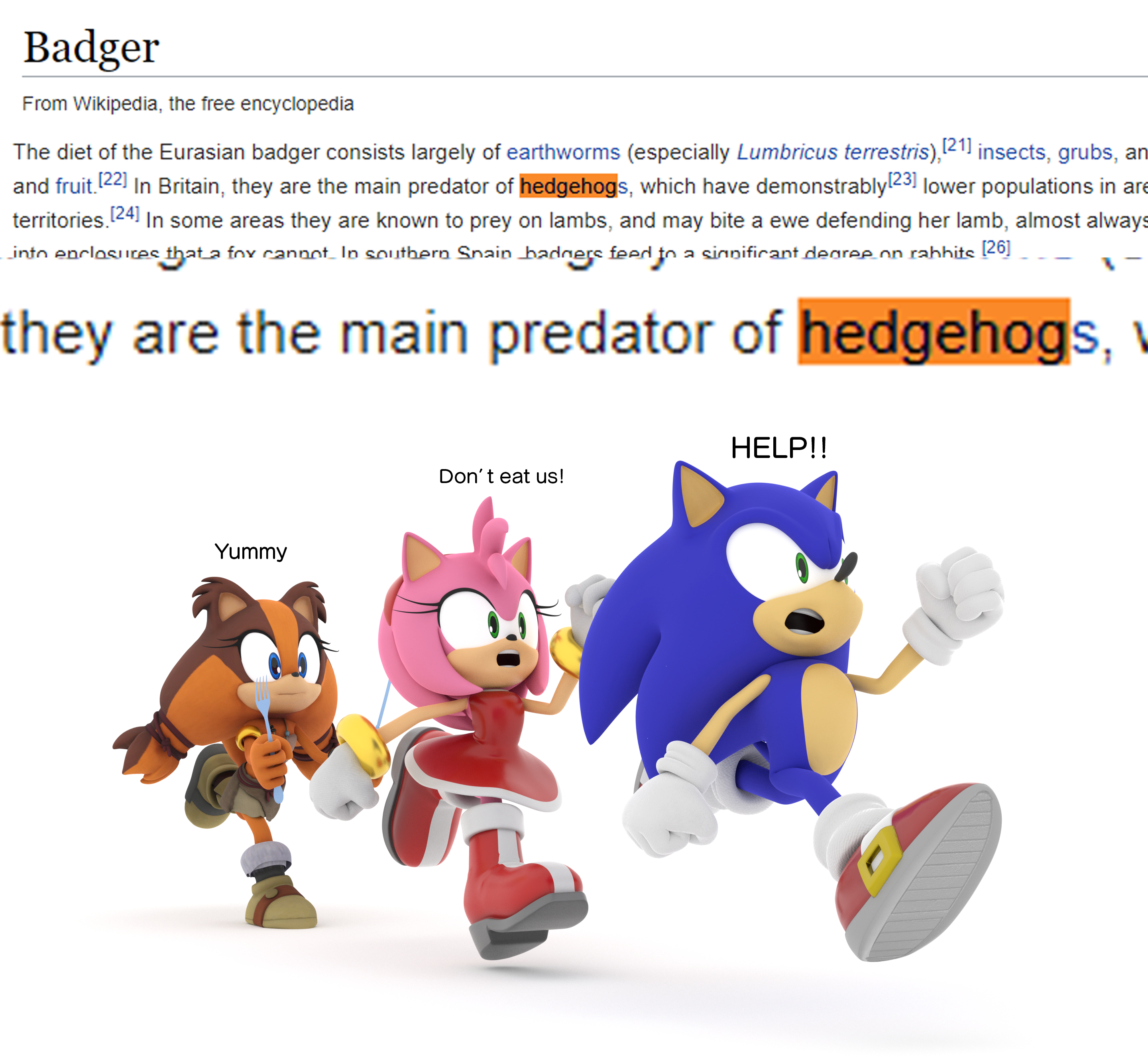 When you know that badgers eat hedgehogs... r/SonicTheHedgehog