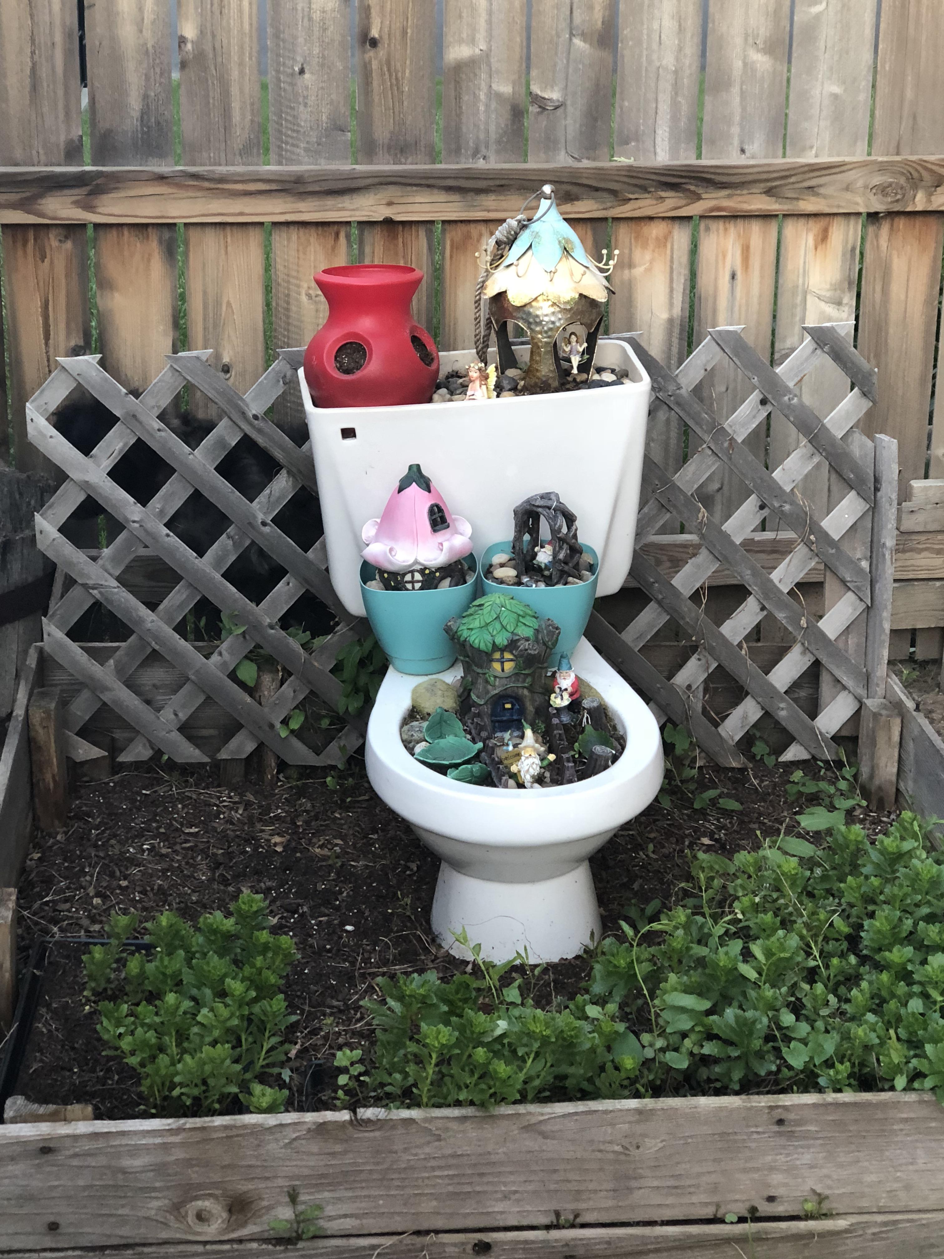 My friend’s toilet garden r/gardening