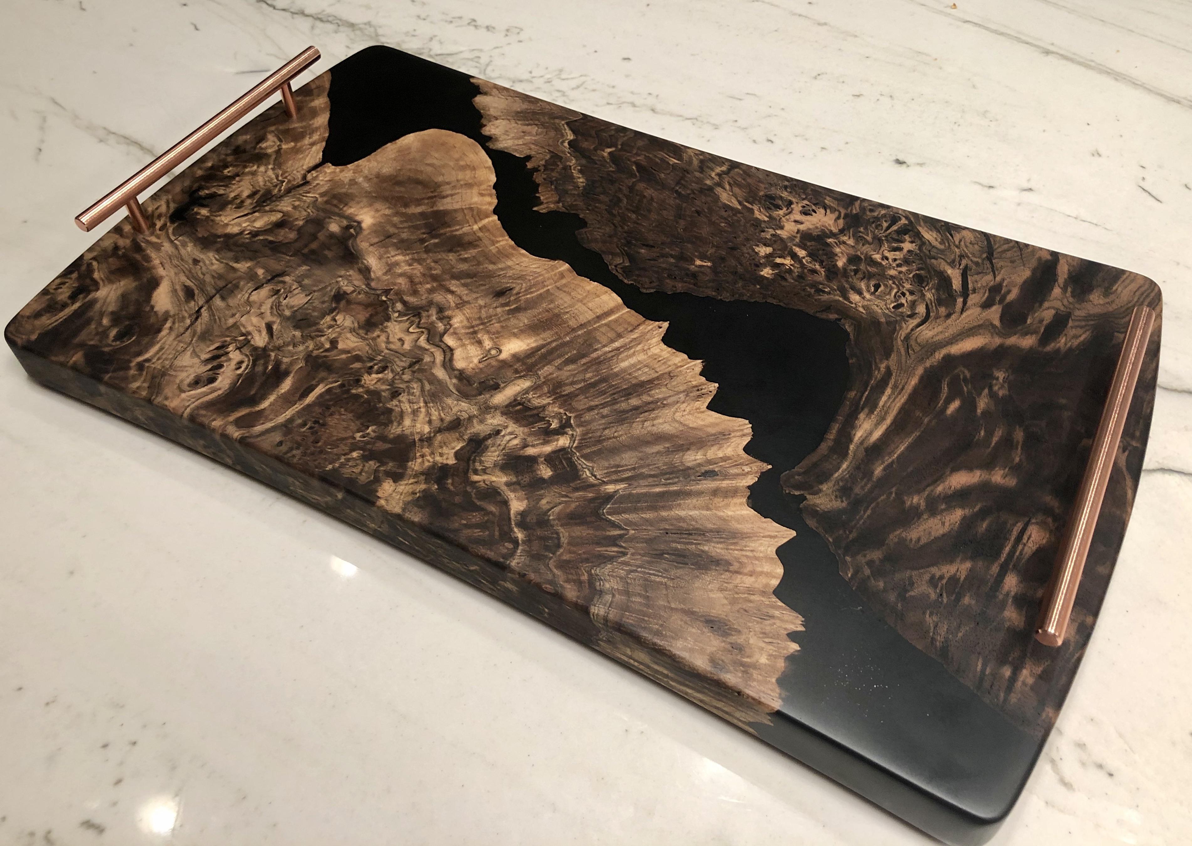 Claro Walnut Burl & Epoxy Serving Tray Wedding gift for my brother