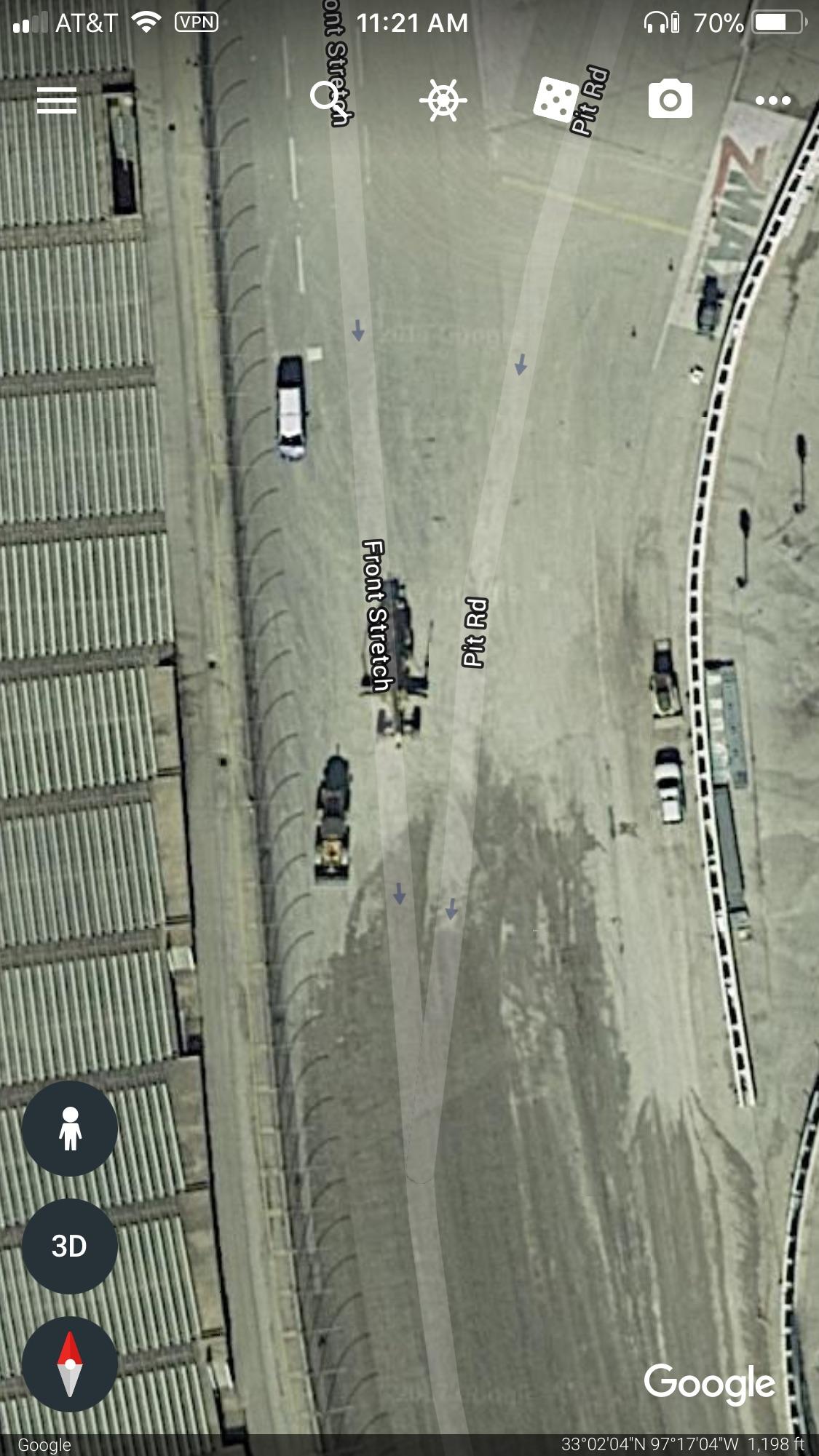 The google earth scan of Texas Motor Speedway was taken during the