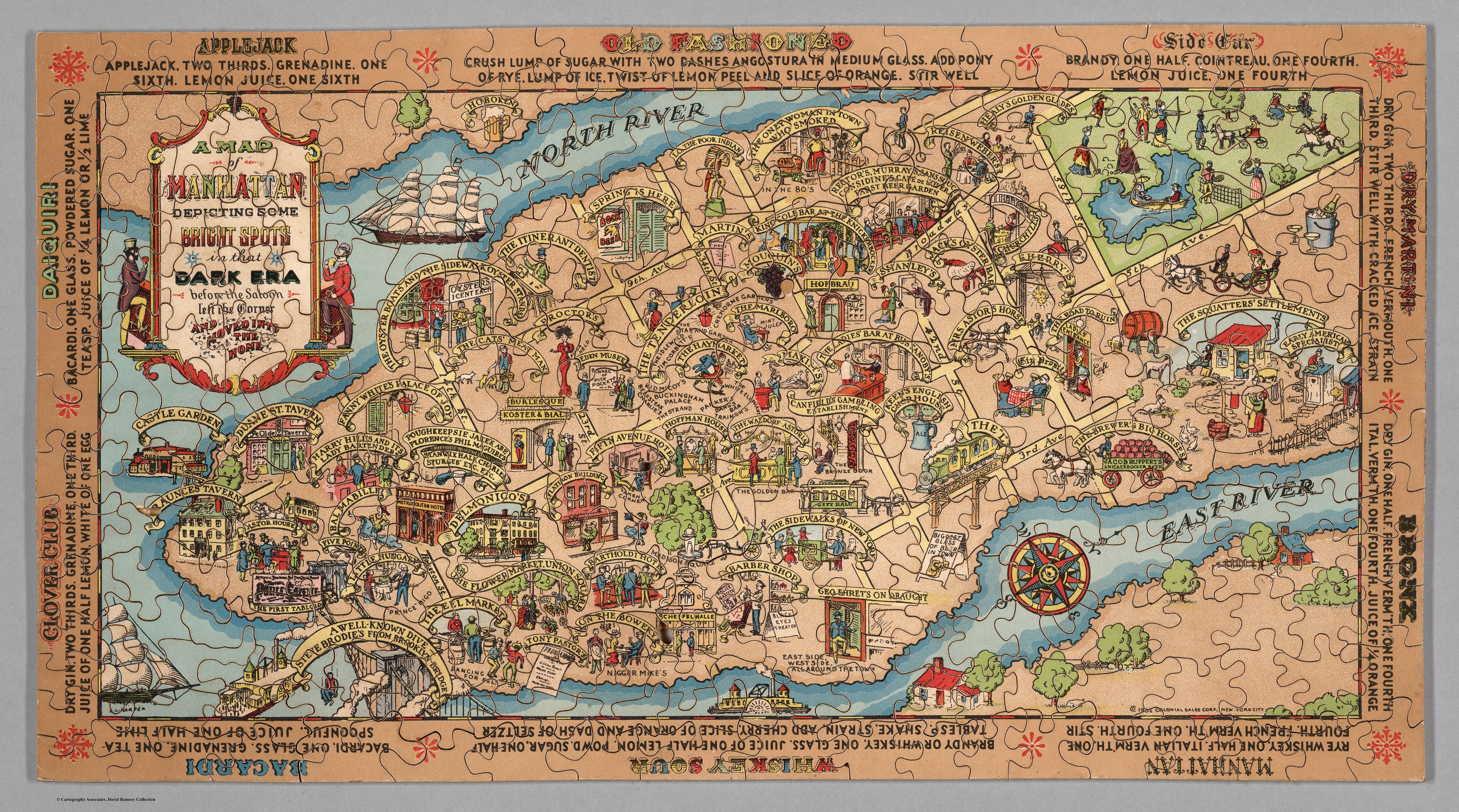 Puzzle map of Manhattan from 1932 [4159x2316] nyc