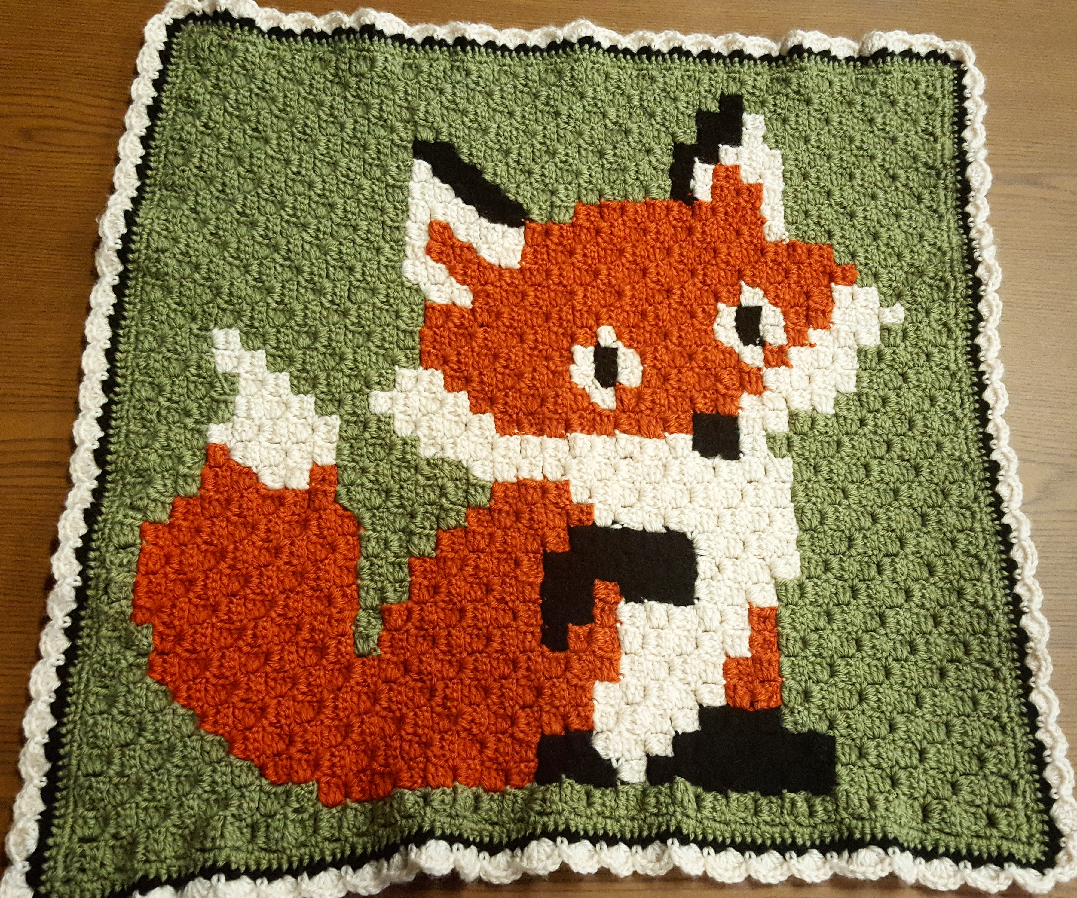 Crochet C2C fox baby blanket I made for a coworker and his wife. r/crafts