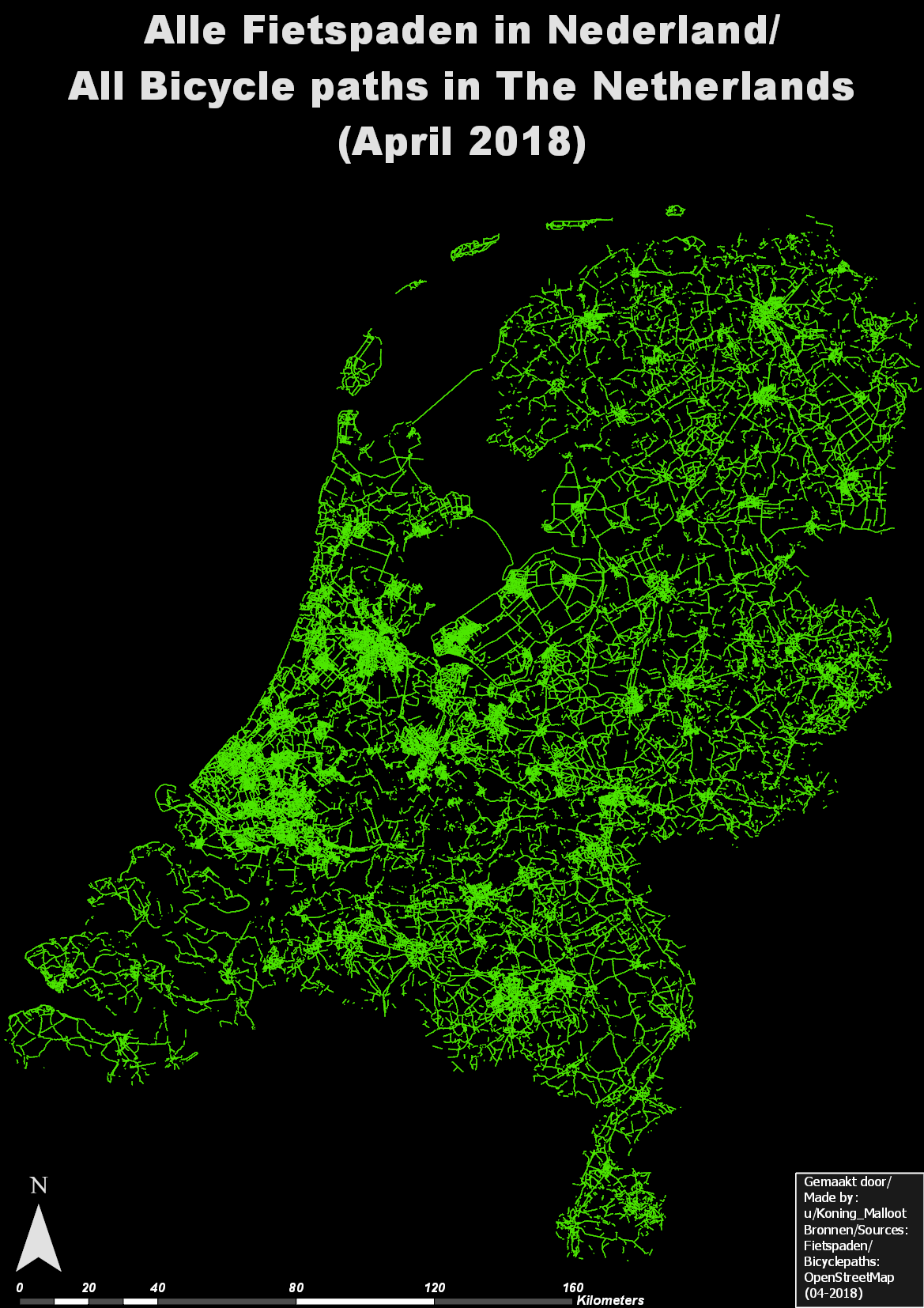 All The Dedicated Cycle Paths In The Netherlands Brilliant Maps