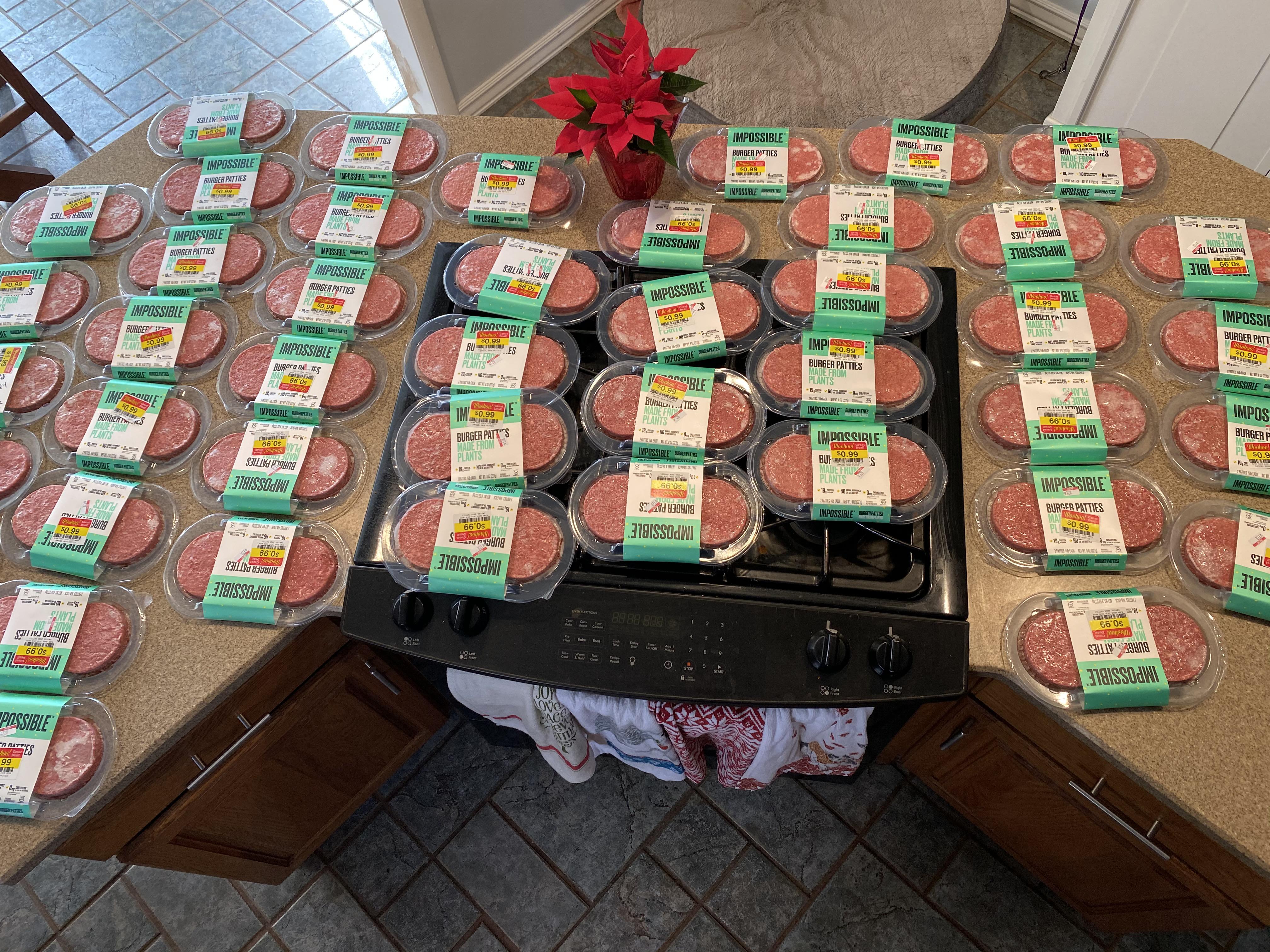 Who said eating vegan was expensive?? 50 packs of impossible burgers