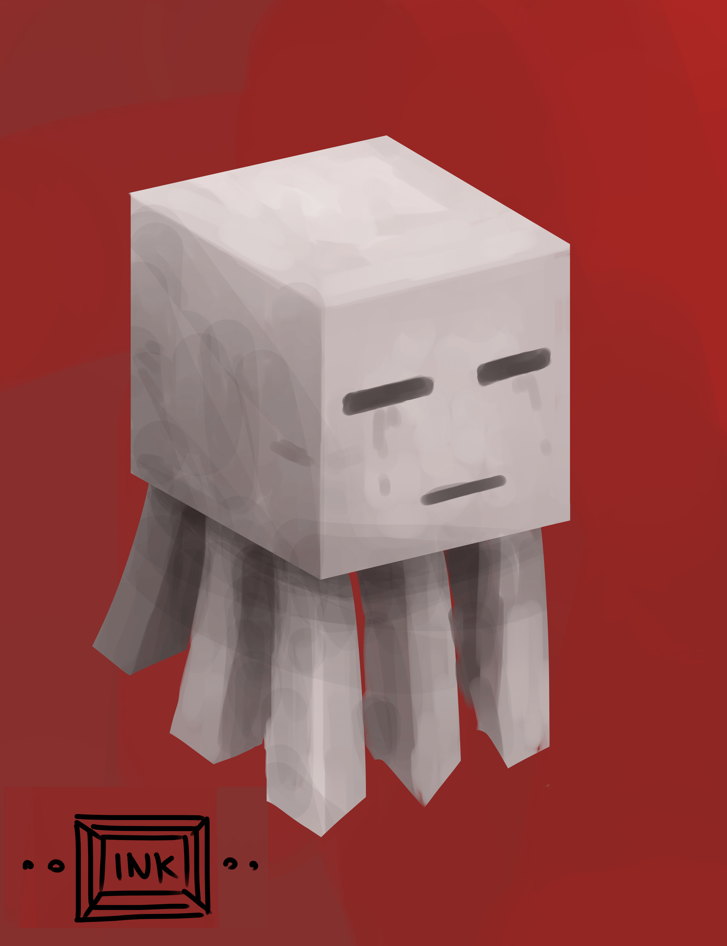 Minecraft Ghast Drawing