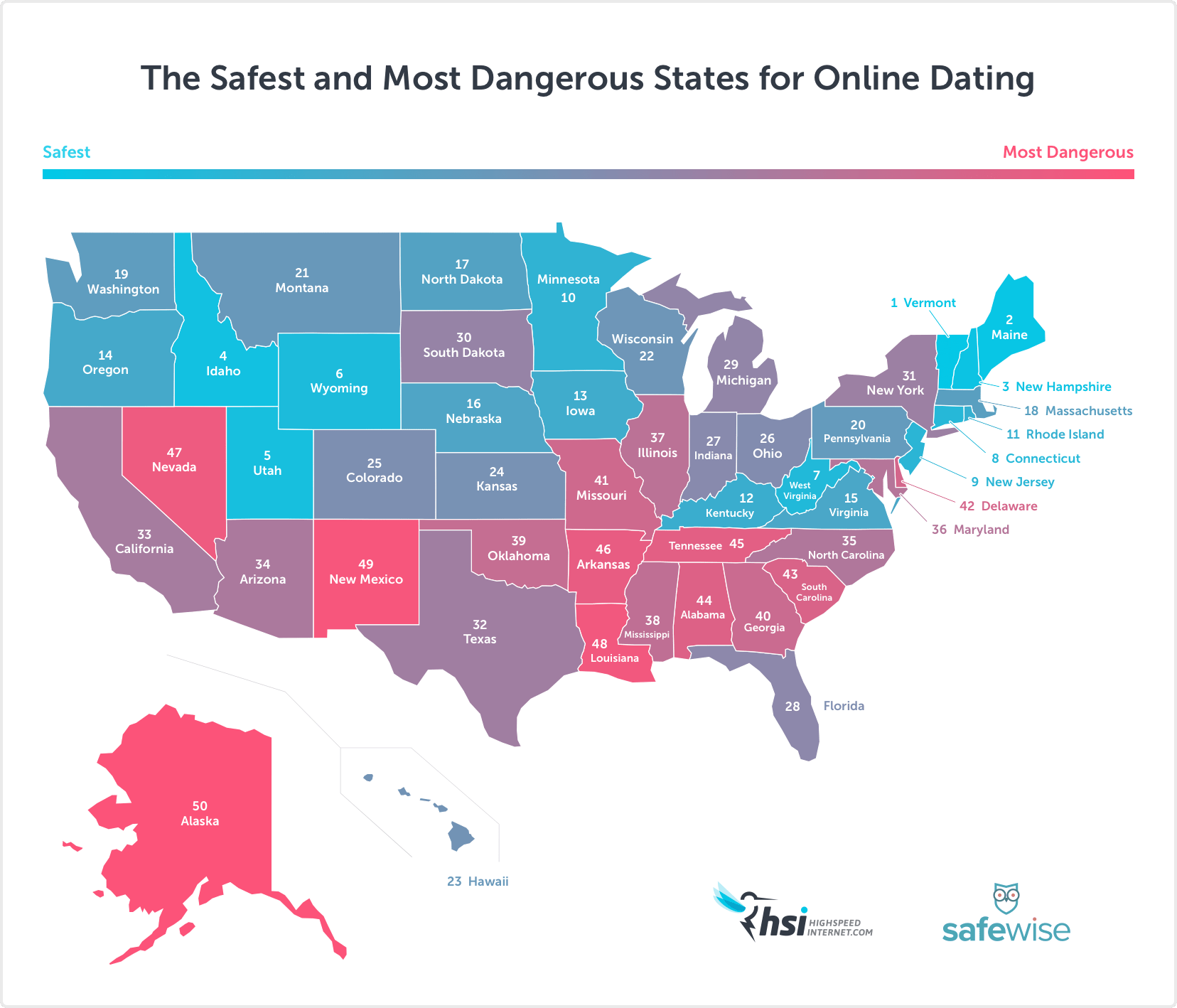 The Safest and Most Dangerous States for Online Dating r/MapPorn