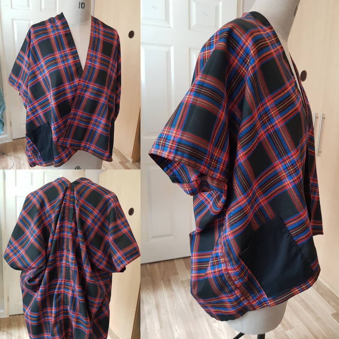 A throw jacket made using Cris Woods patternless pattern r/sewing