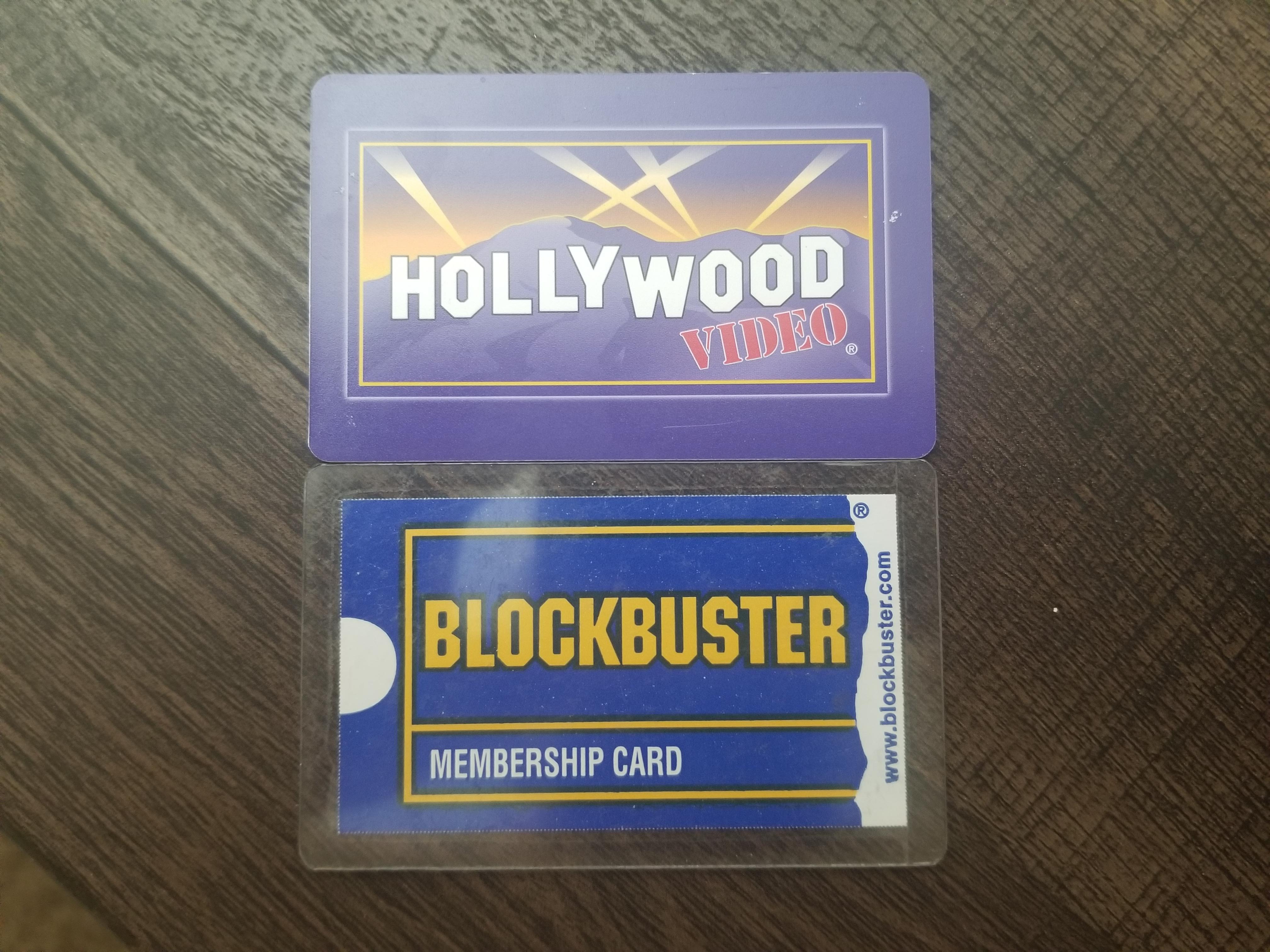Found my old video rental cards from Blockbuster and Hollywood Video. I miss wandering the store