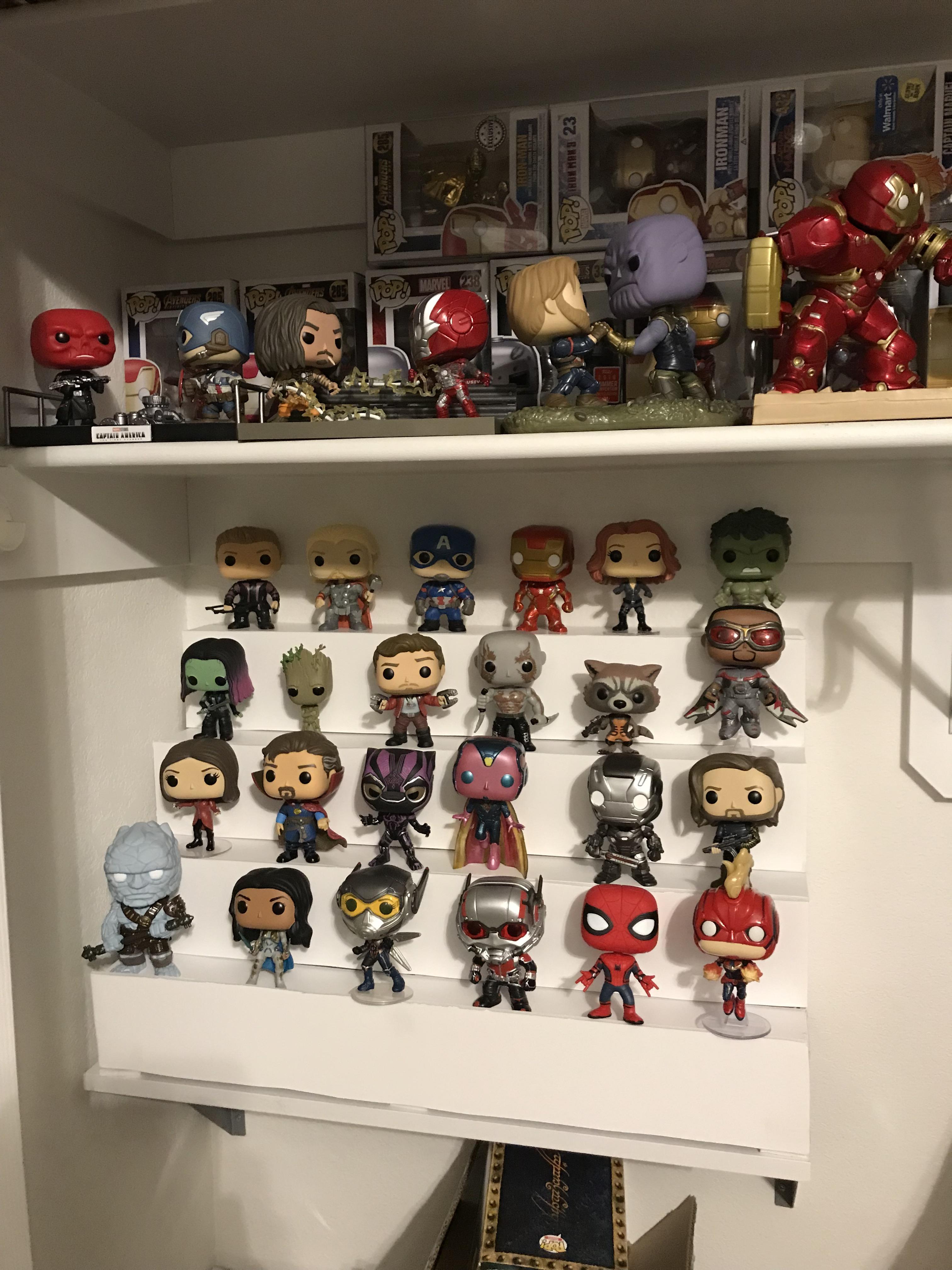 Risers are built, shelf is installed, and Pops are placed. Pretty