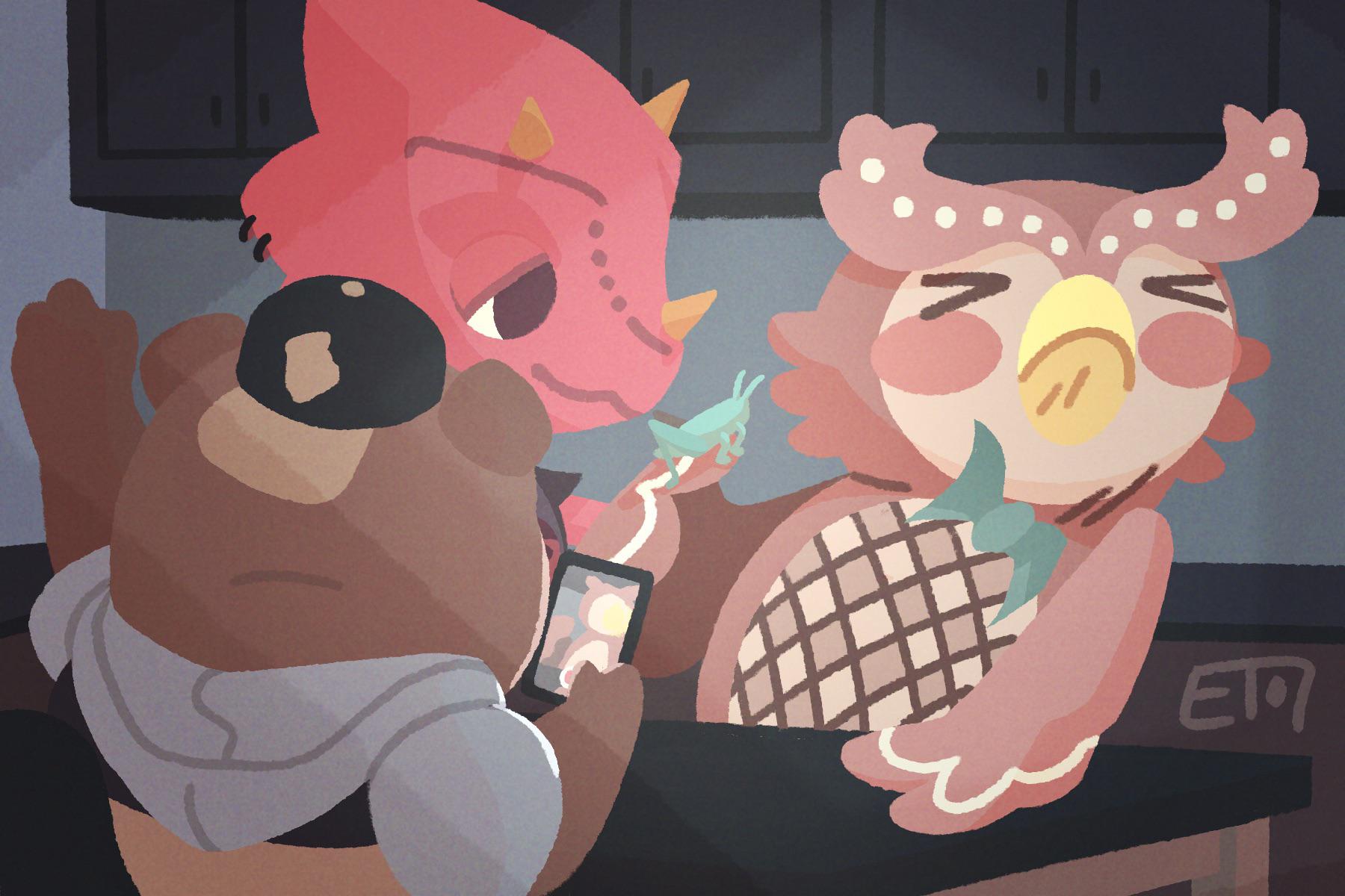 Blathers asked for help getting over his bug fear. CJ just knows this