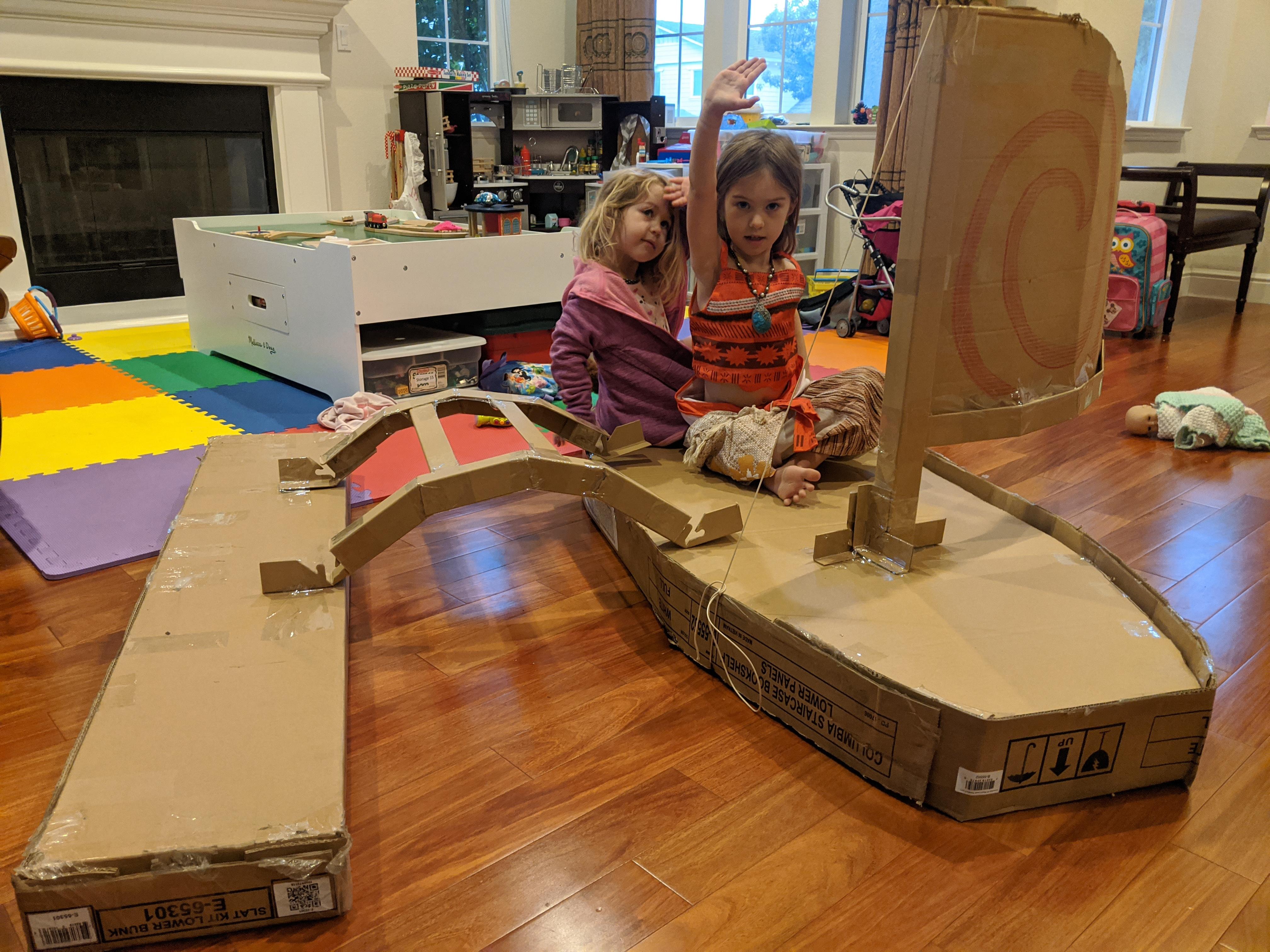 Kids asked for a cardboard boat, I made them a cardboard boat. r/pics