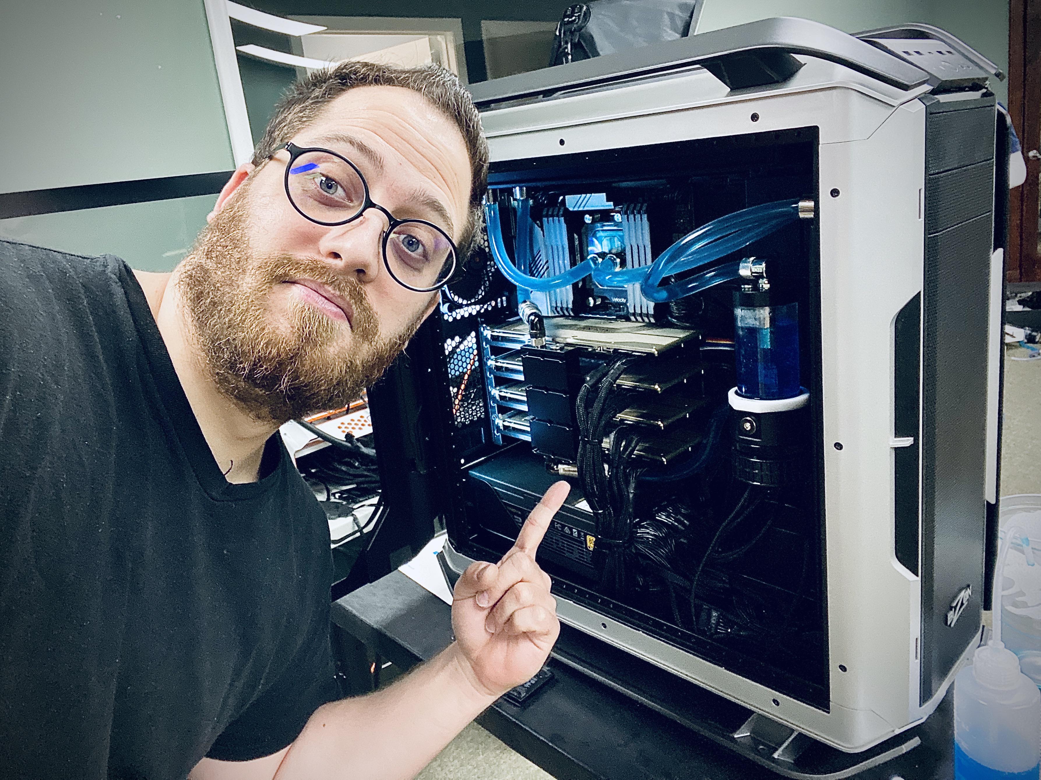 4x TITAN Full water cooling workstation Ready for Deep learning work