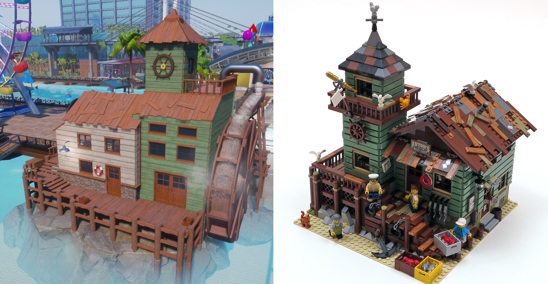 I noticed how the Gone fishin' shop building and the lego fishing shack