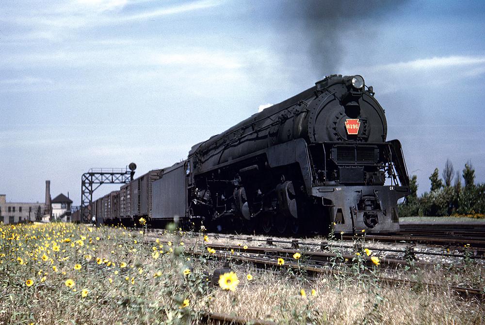 A rare color photo of a Pennsylvania Railroad Q2 4464 Duplex in