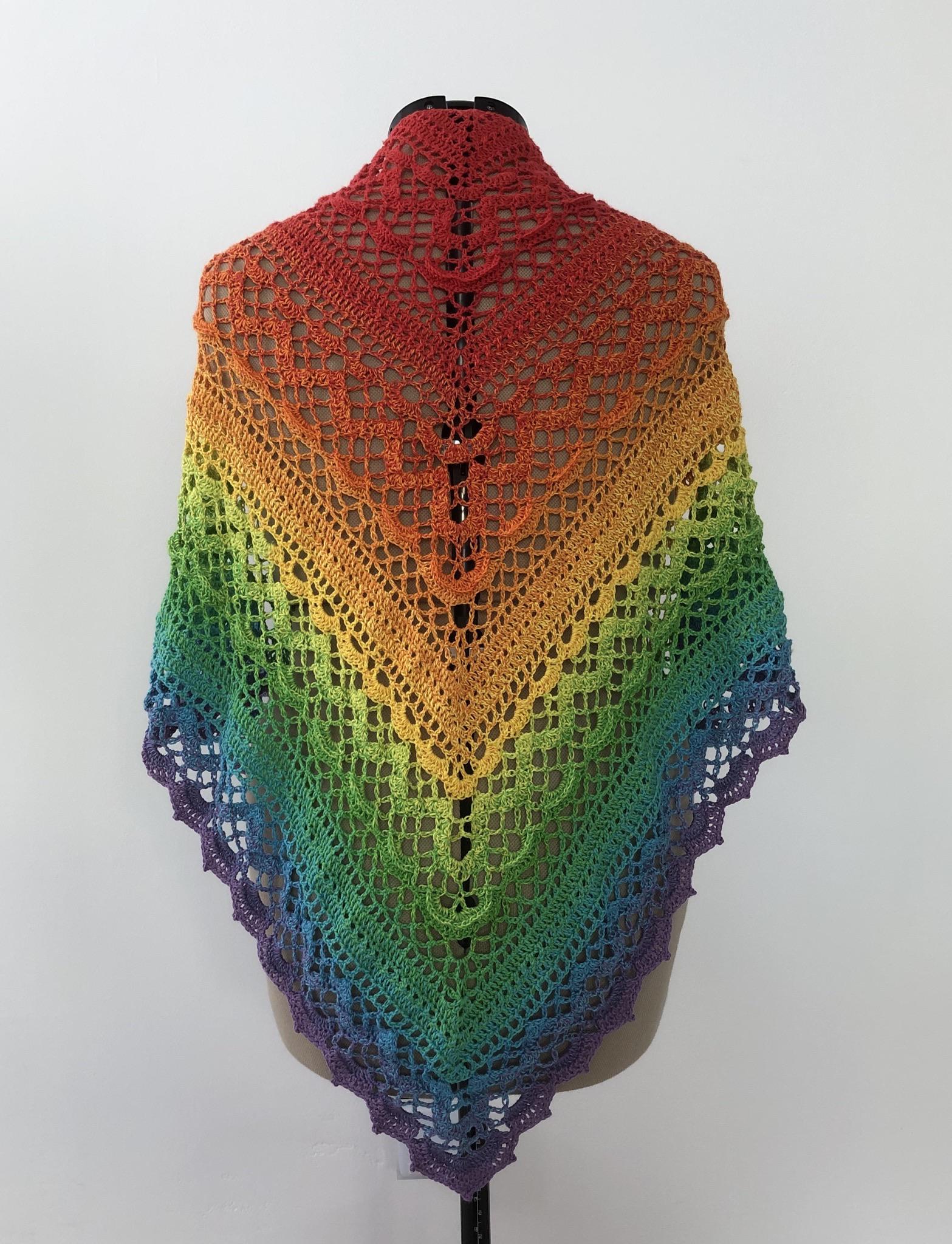 Rainbow shawl for my little sister managed to finish on the final day