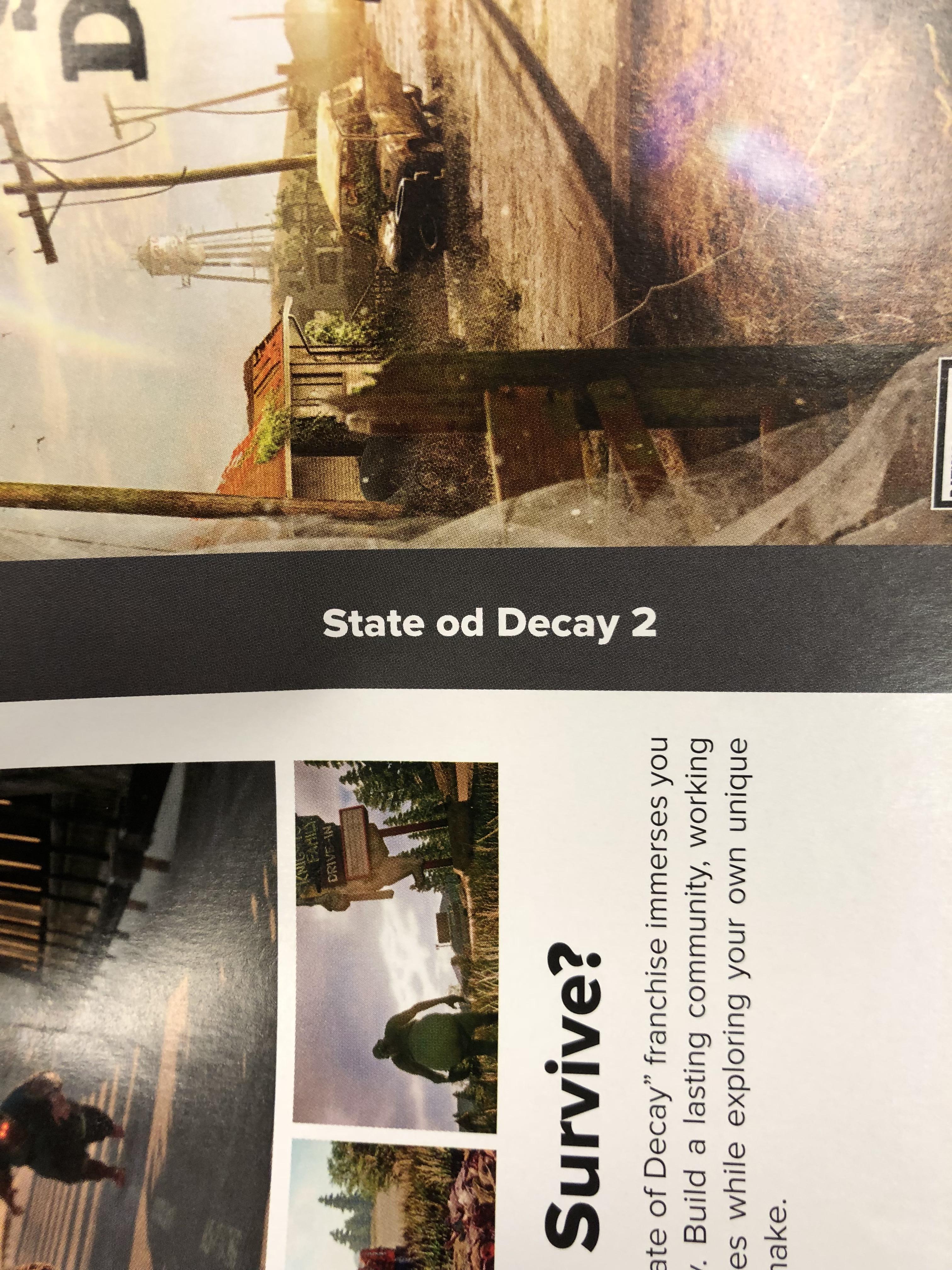 Have y’all ever heard of state od decay ? GameStop