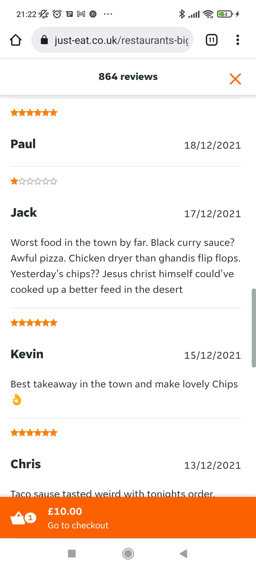 Hope this is allowed just eat review r/googleReviews