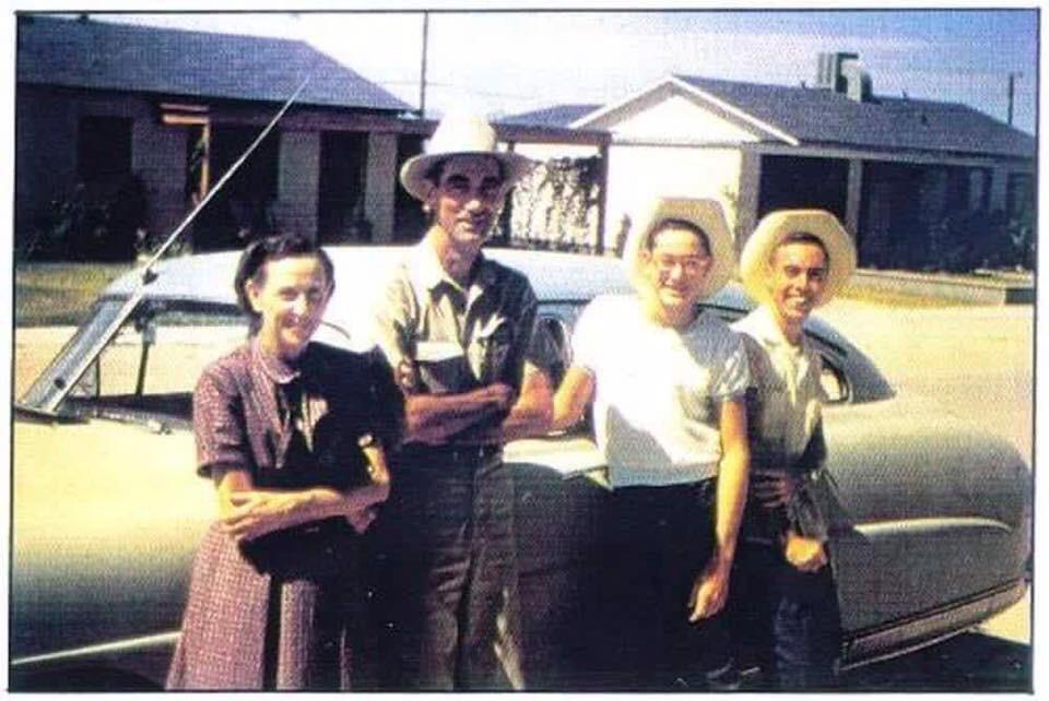 Buddy Holly (2nd from right) with his parents and a friend. Early 50s