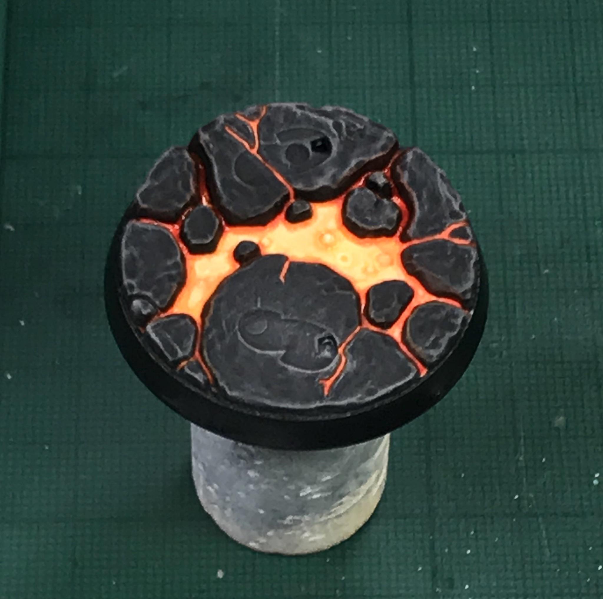 Painted up lava base for my Salamander space marine r/Warhammer