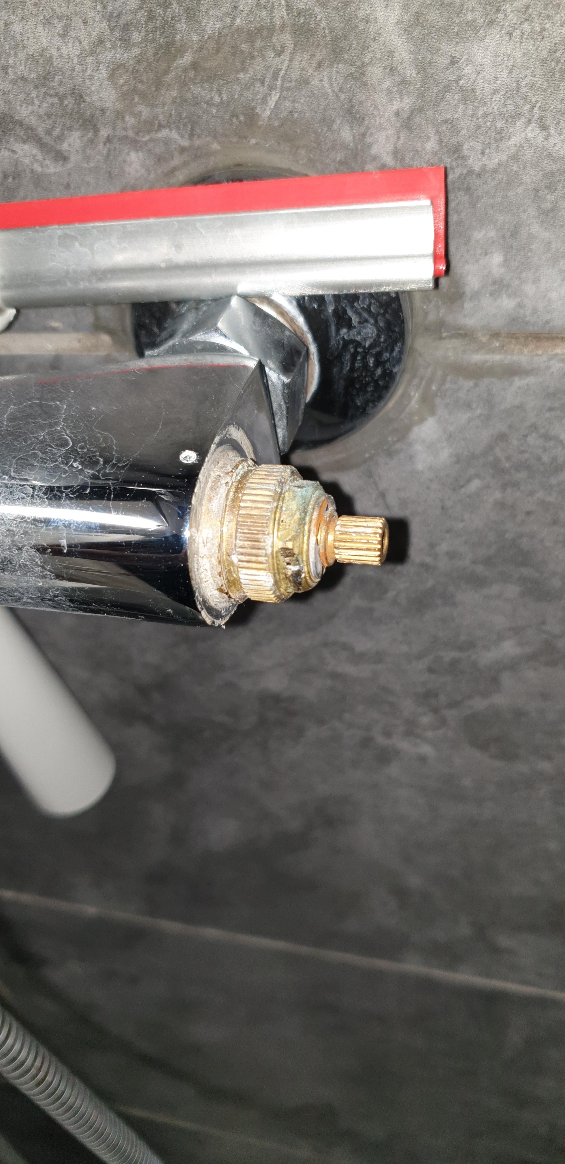 Trying to remove this shower cartridge to clean it so we can have a hot