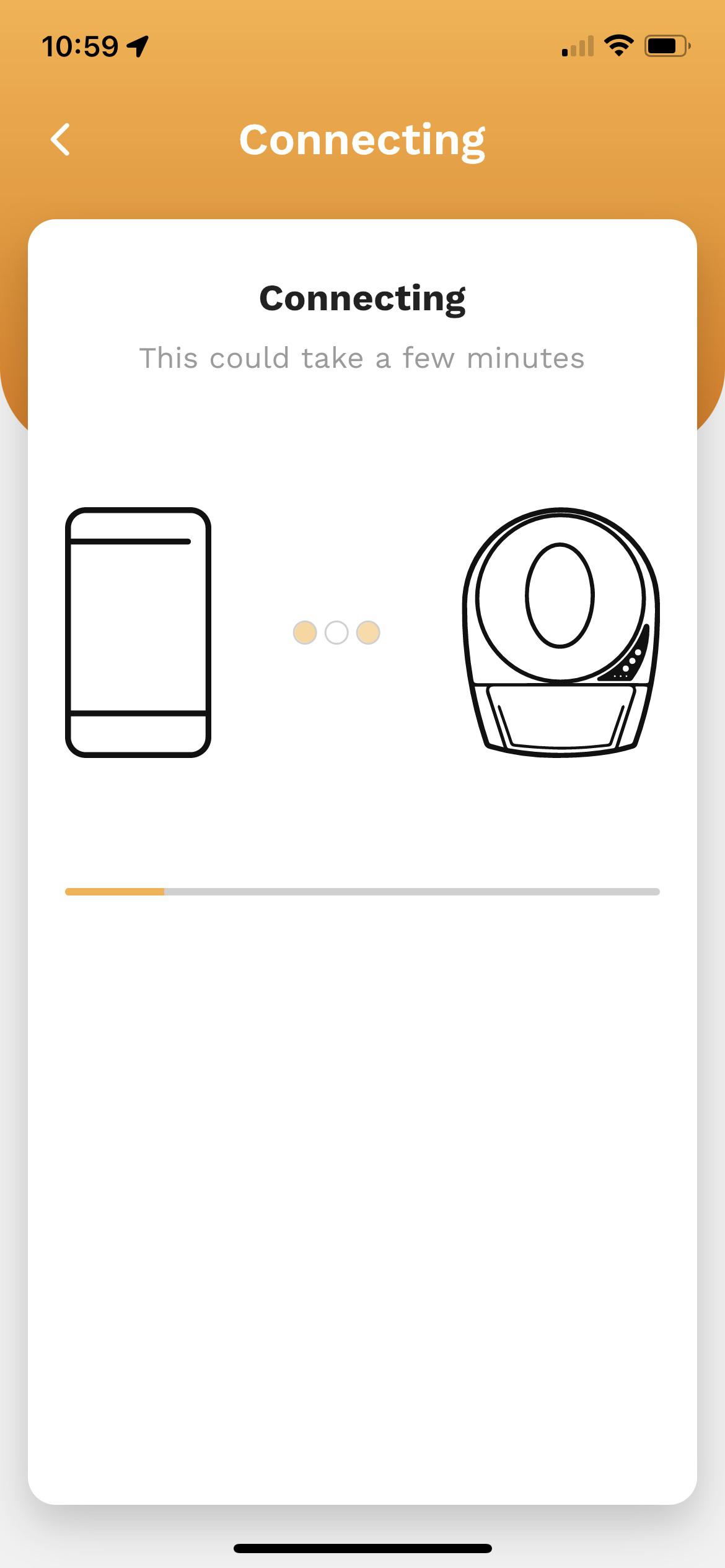 Litter robot app stuck on “connecting”, tried reset, unplug, etc r