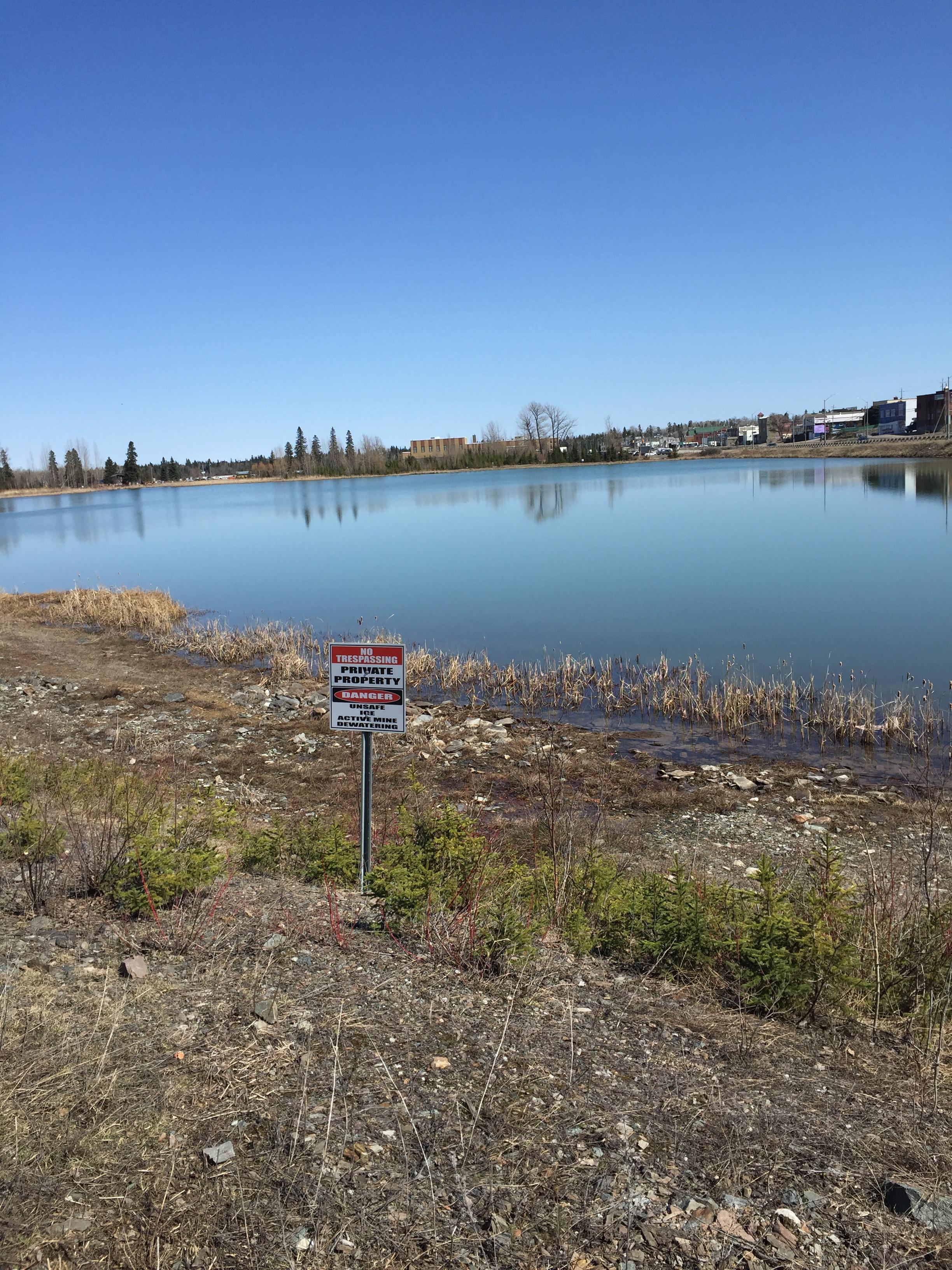 This lake in Schumacher apparently gets to 100 feet deep! r