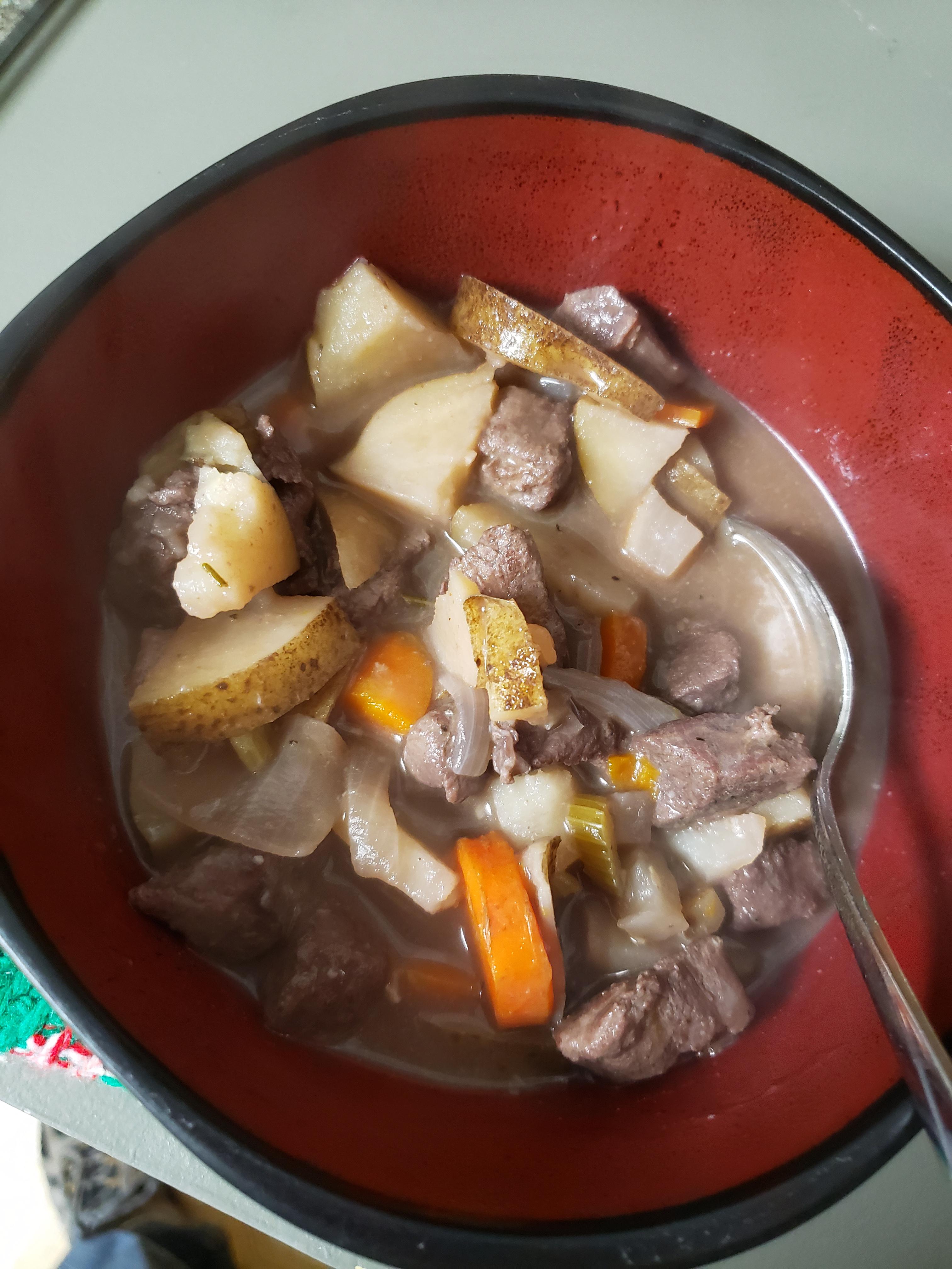 First deer, first recipe. Venison Stew from The Meateater cookbook r