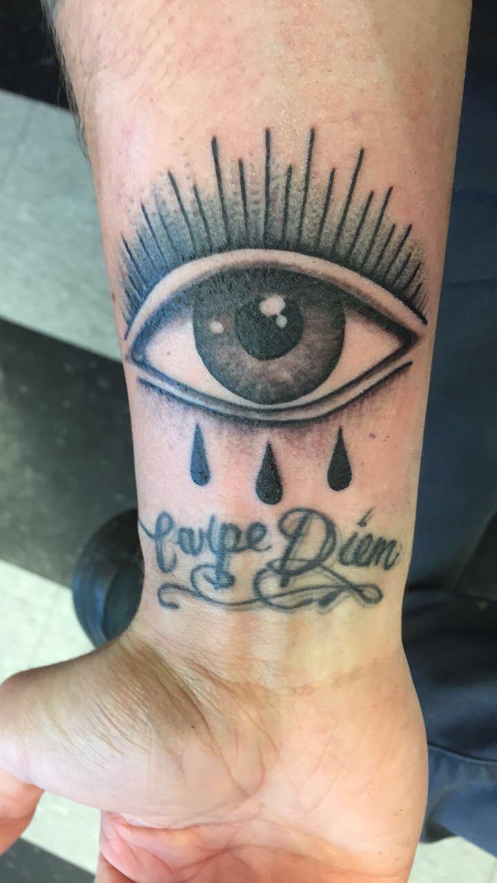 Eye tattoo, done by Ben Ryan at Berlin tattoo, Kitchener, Canada r