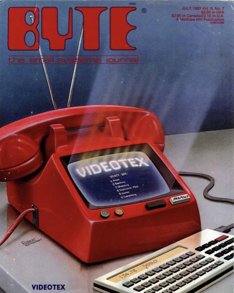 The front cover of Byte magazine with artwork by Robert Tinney r