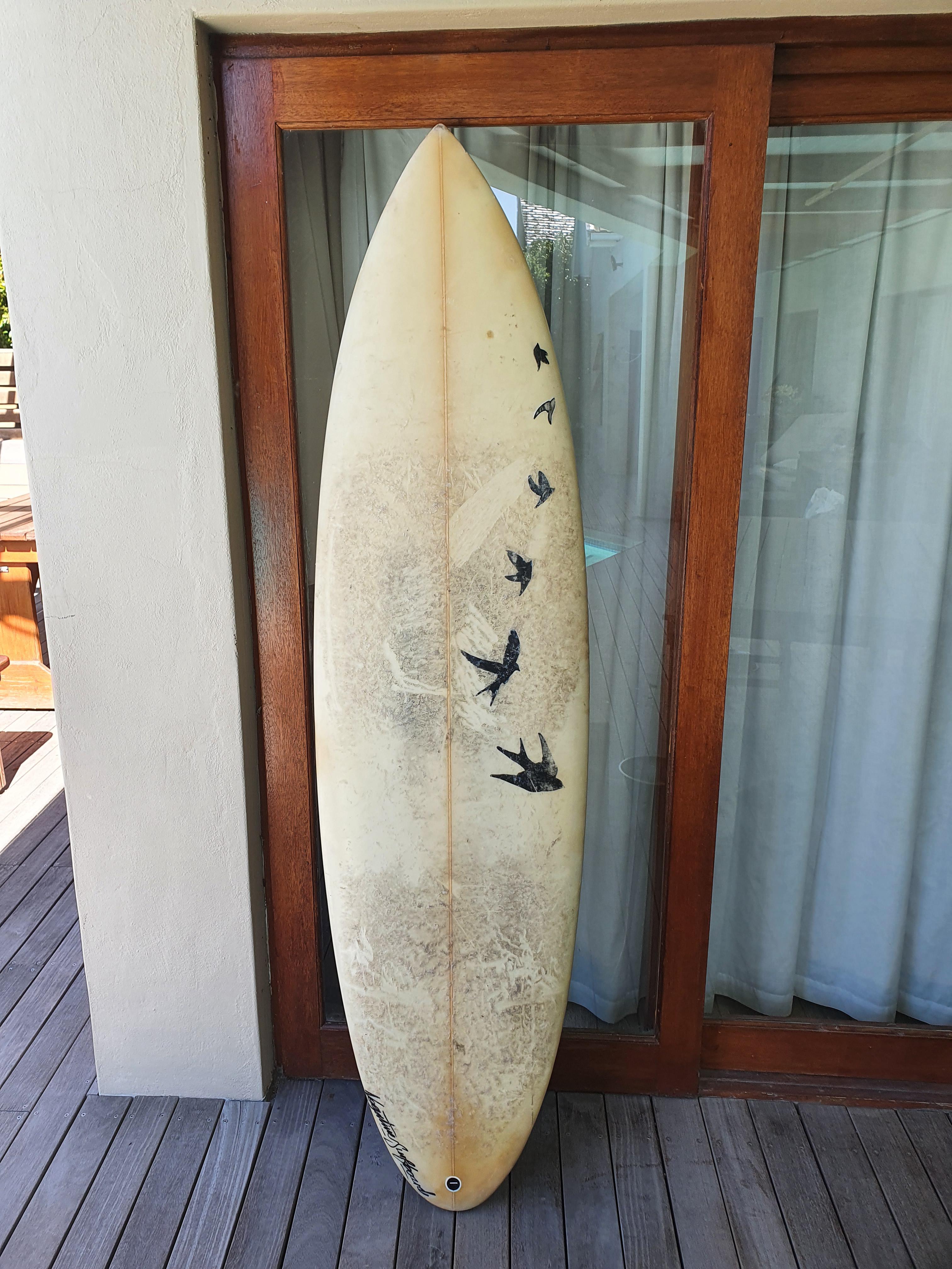 First surfboard I got for a great price. Couple digs on the rails I'm